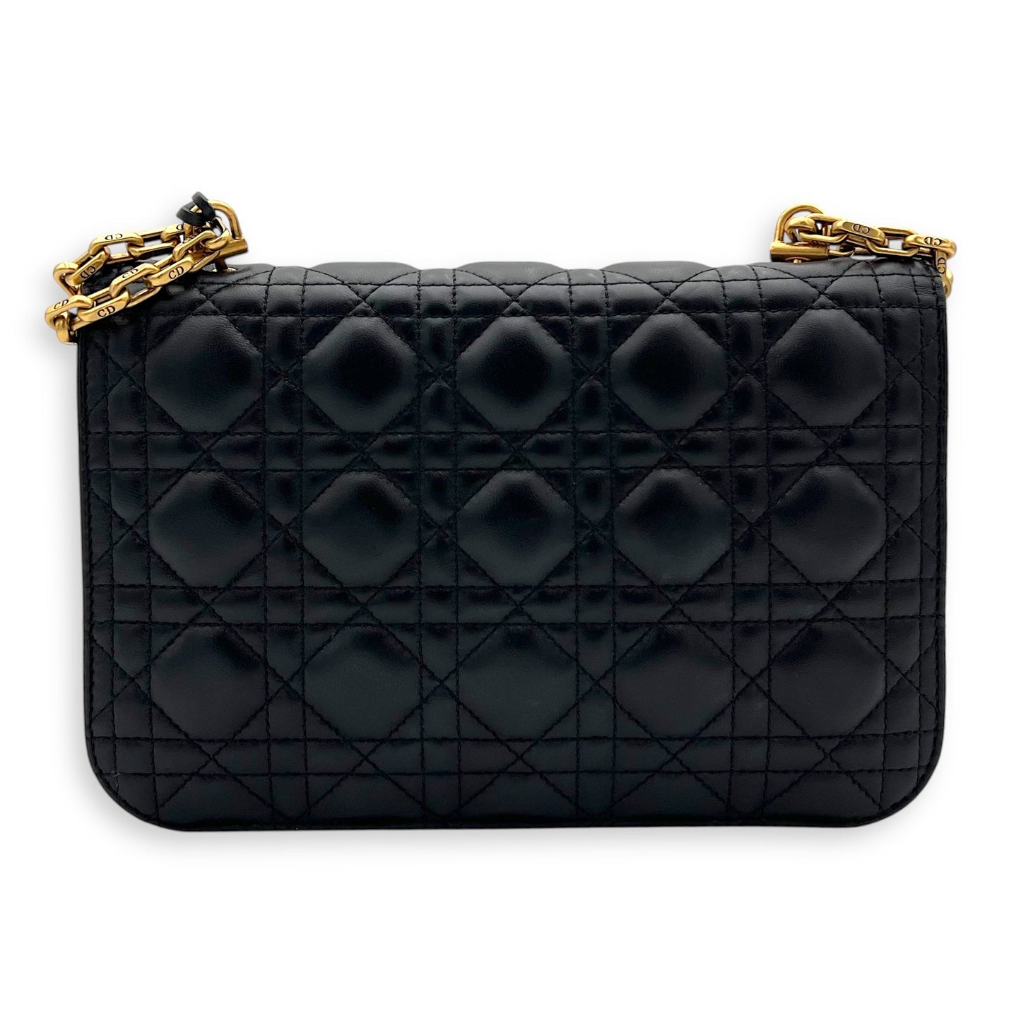 DiorAddict Shoulder Bag Black in Calfskin, Gold hardware