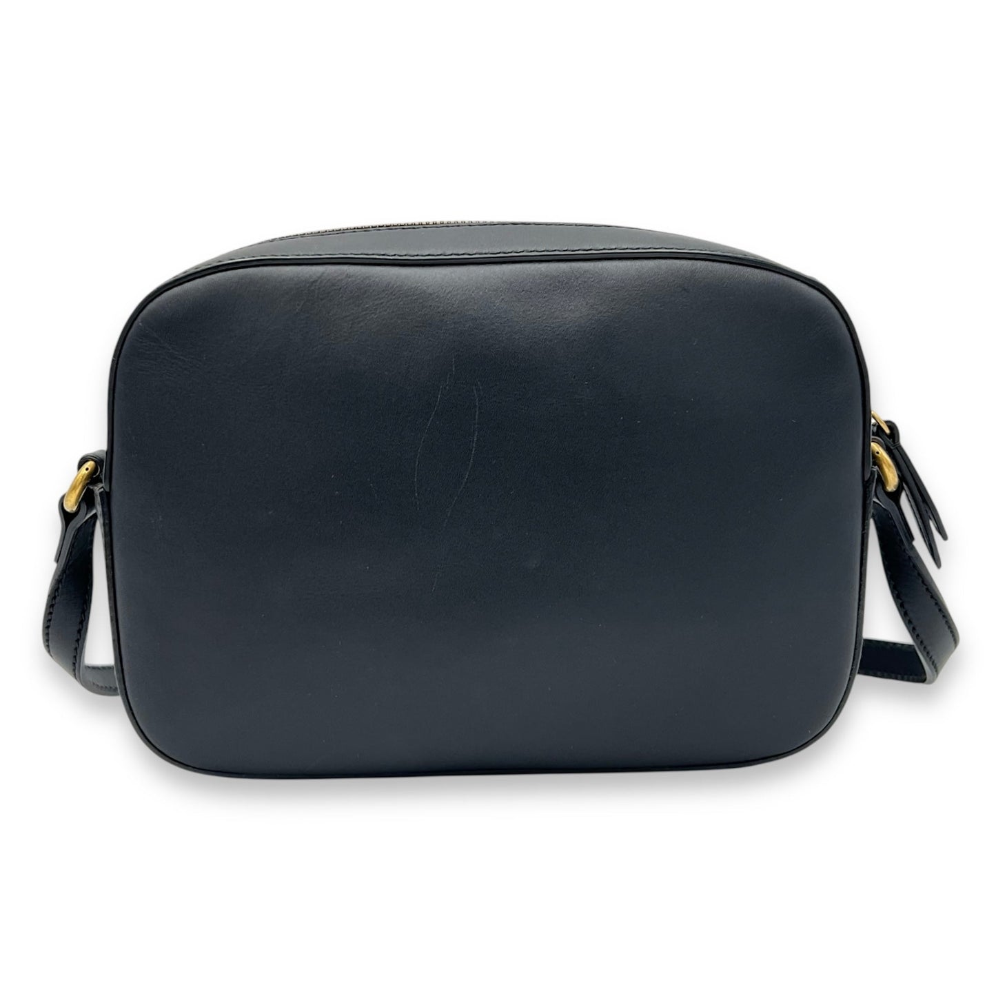 Bee Crossbody Bag Black in Calfskin, Gold hardware