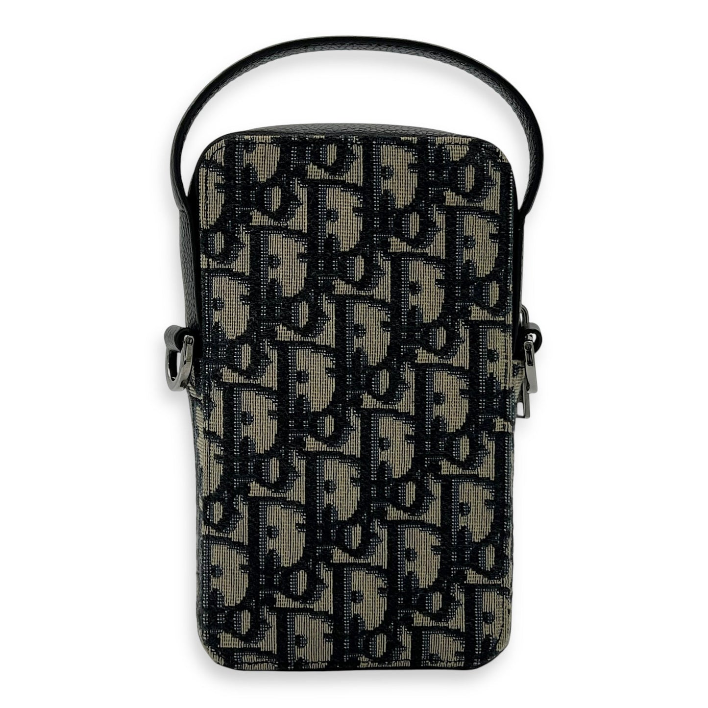 Oblique Rider Blue Crossbody Bag in Jacquard, Silver hardware