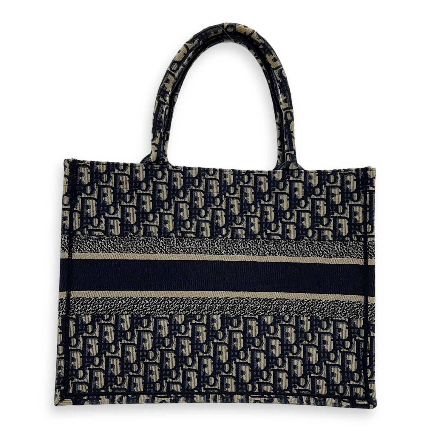 Book Tote Top Handle Bag Medium Blue in Jacquard