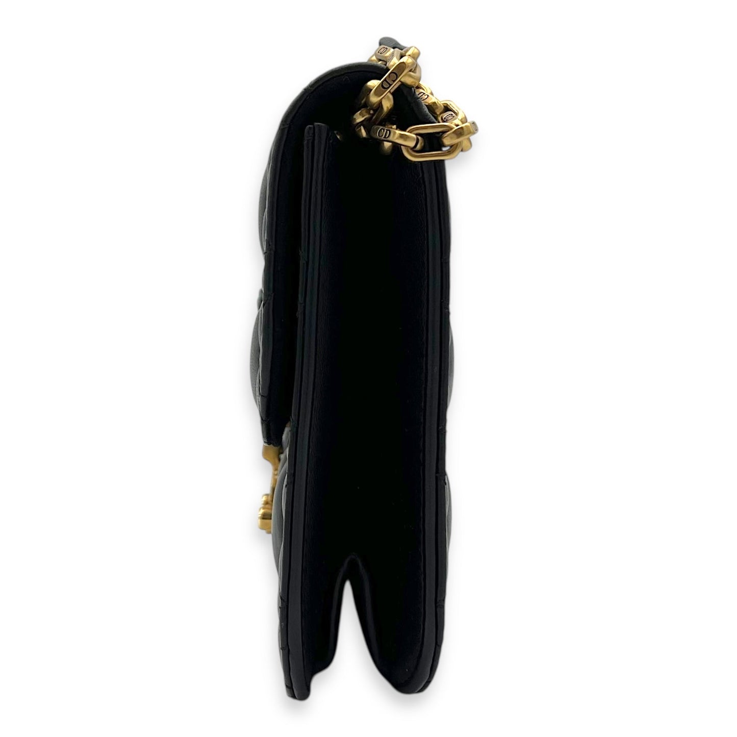 DiorAddict Shoulder Bag Black in Calfskin, Gold hardware