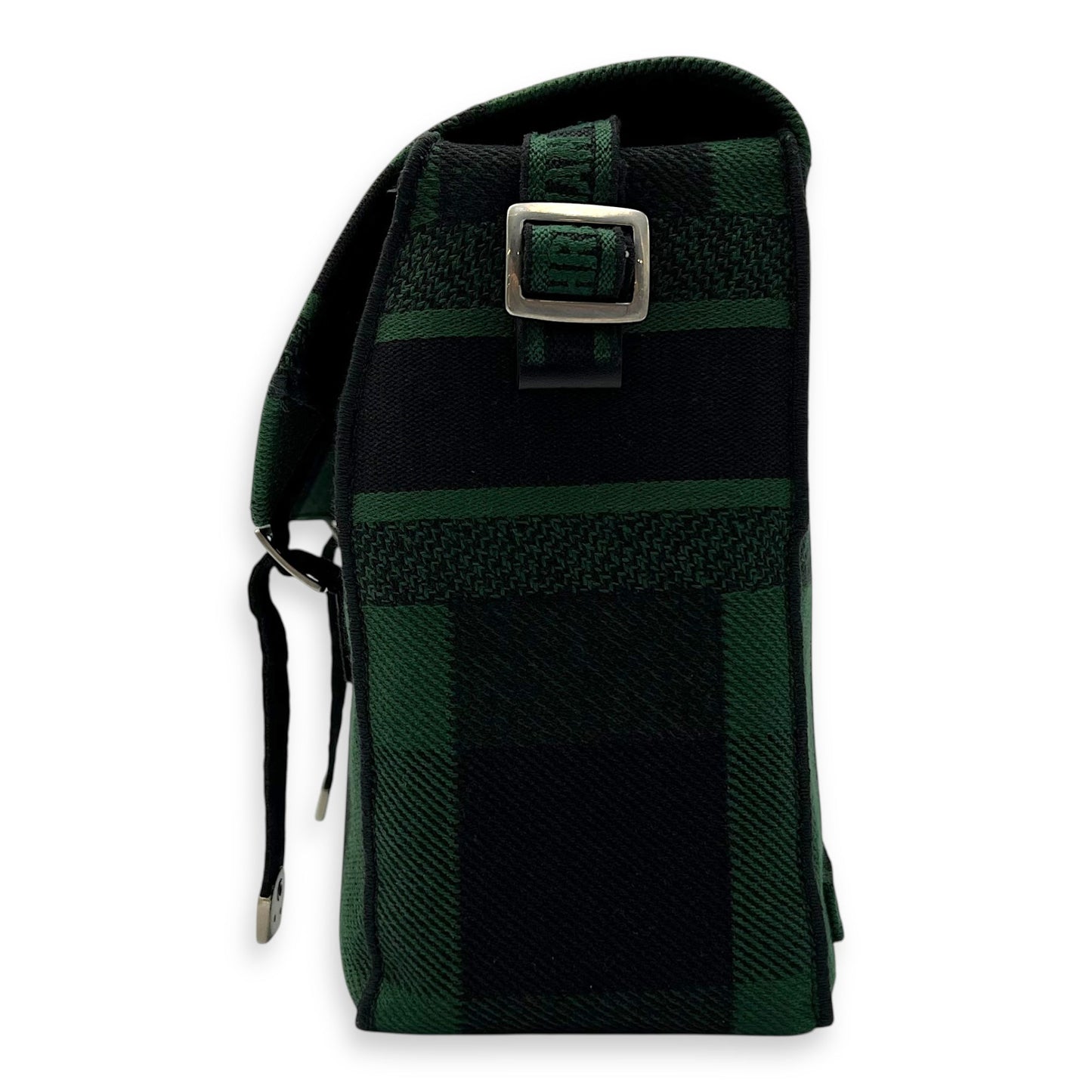 Camp Crossbody Bag Green in Canvas, Silver hardware