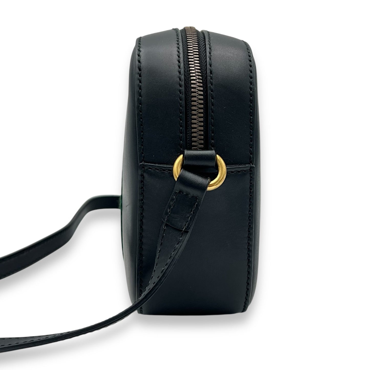 Bee Crossbody Bag Black in Calfskin, Gold hardware