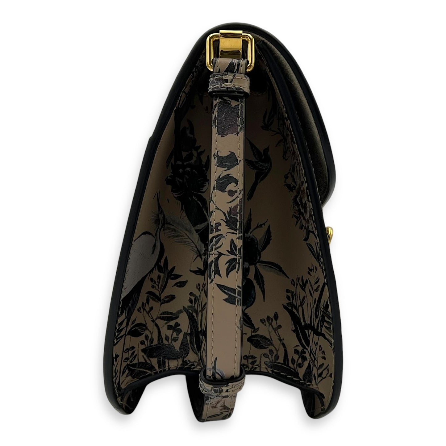 Jardin d’Hiver Bobby Frame Medium Beige Shoulder Bag in Calfskin, Gold hardware