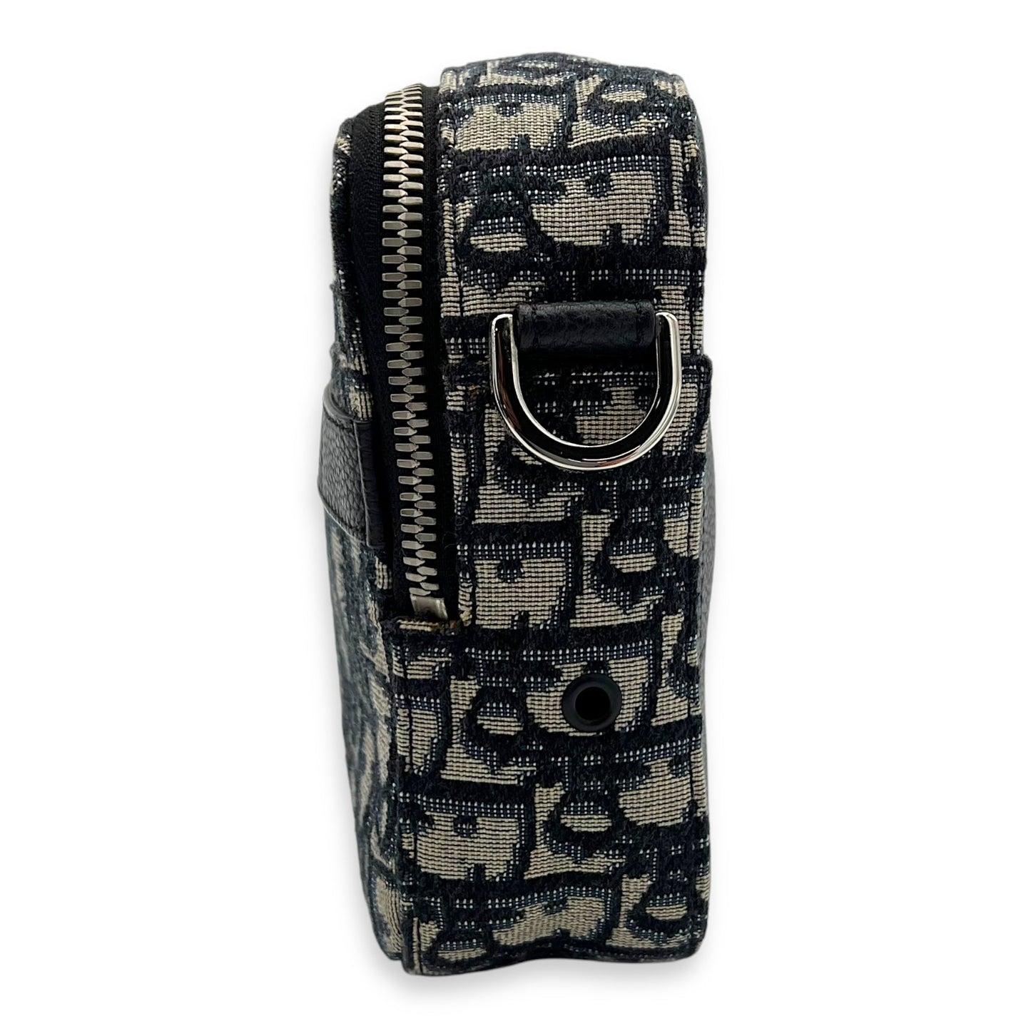 Safari Crossbody Bag Blue in Jacquard, Silver hardware