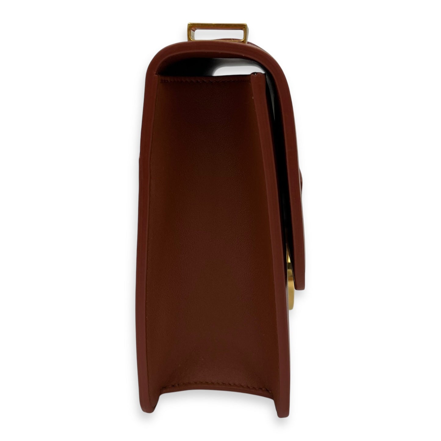 30 Montaigne Medium Brown Shoulder Bag in Calfskin, Gold hardware