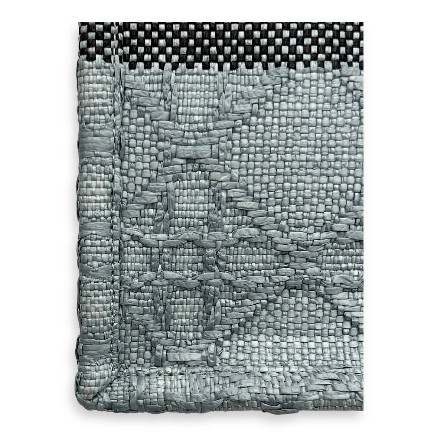 Book Tote Medium Blue Top Handle Bag in Raffia