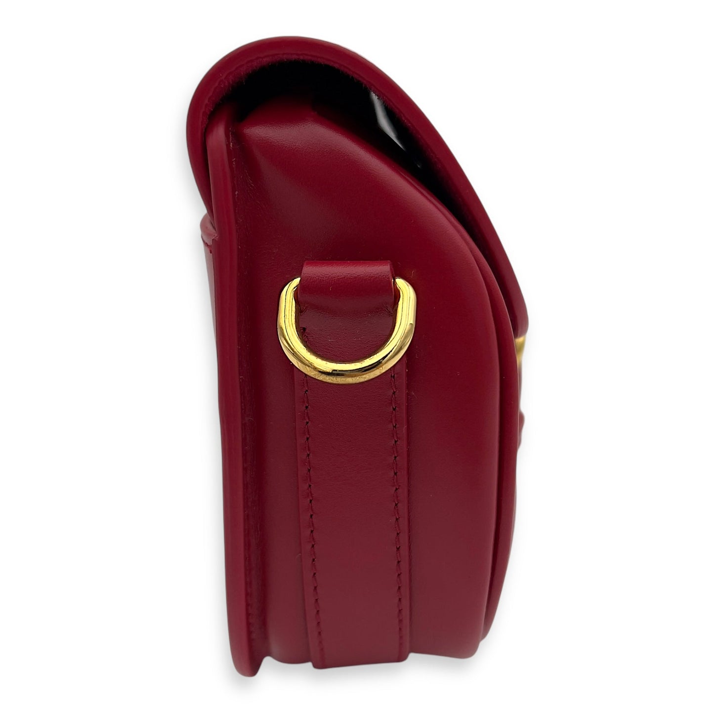 Bobby Small Red Shoulder Bag in Calfskin, Gold hardware