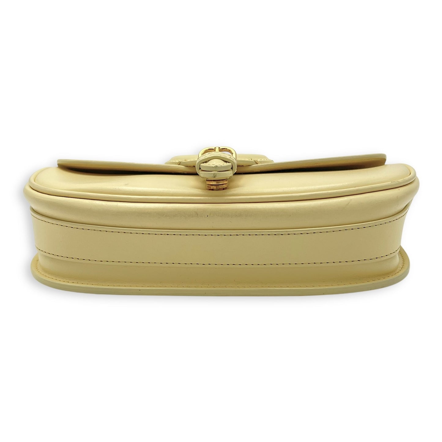 Bobby East West Yellow Crossbody Bag in Calfskin, Gold hardware