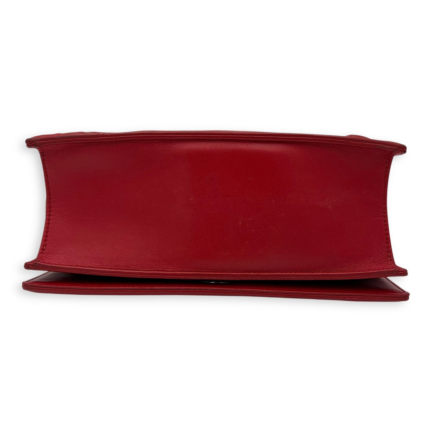 Diorama Red Crossbody Bag in Lambskin, Silver hardware