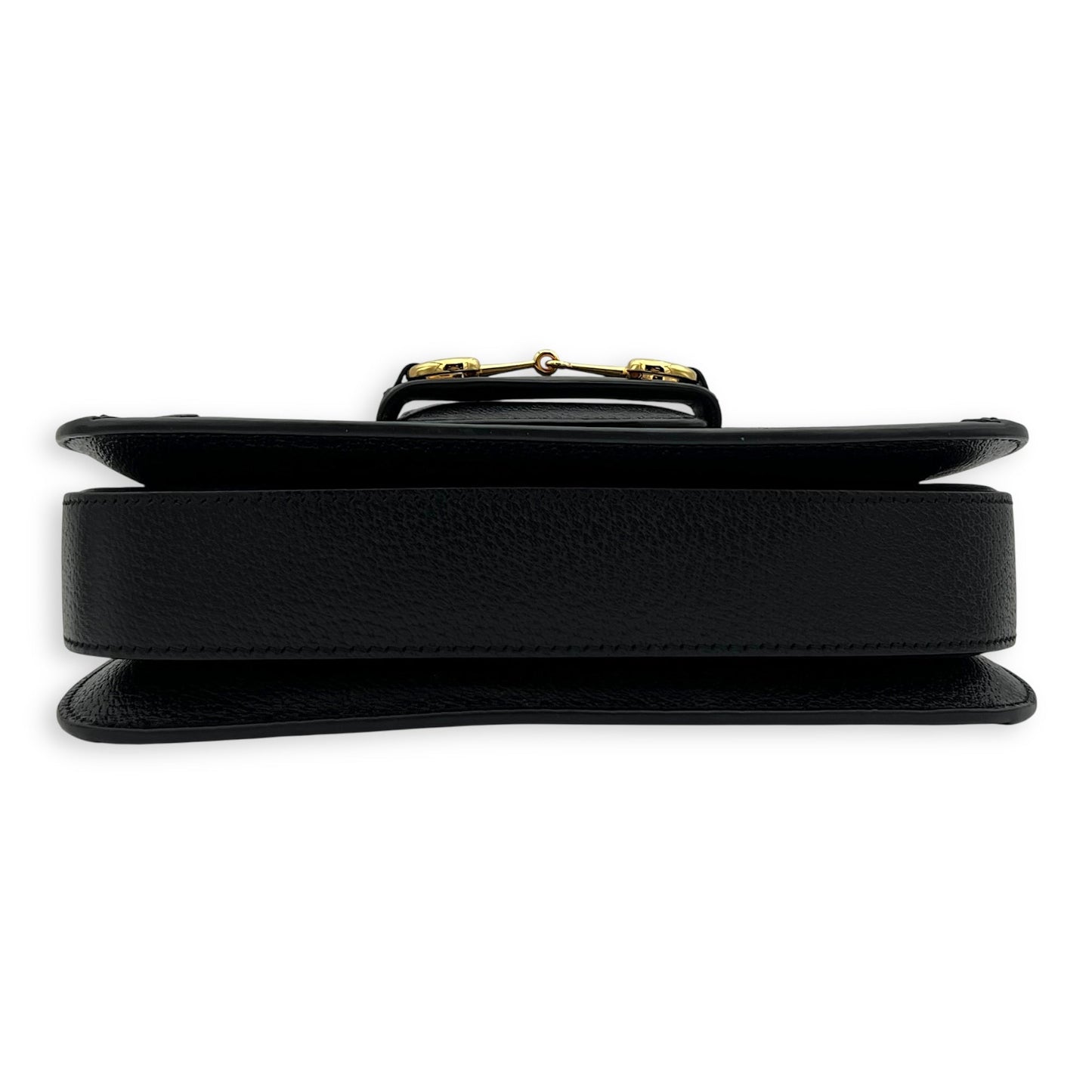 Horsebit 1955 Shoulder Bag Black in Denim, Gold hardware