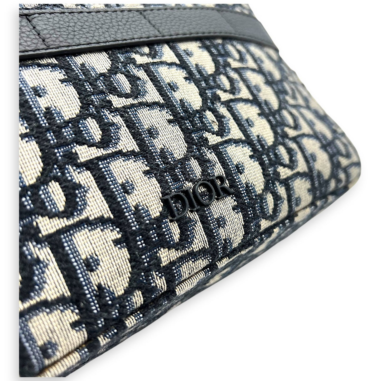 Safari Crossbody Bag Blue in Jacquard, Silver hardware