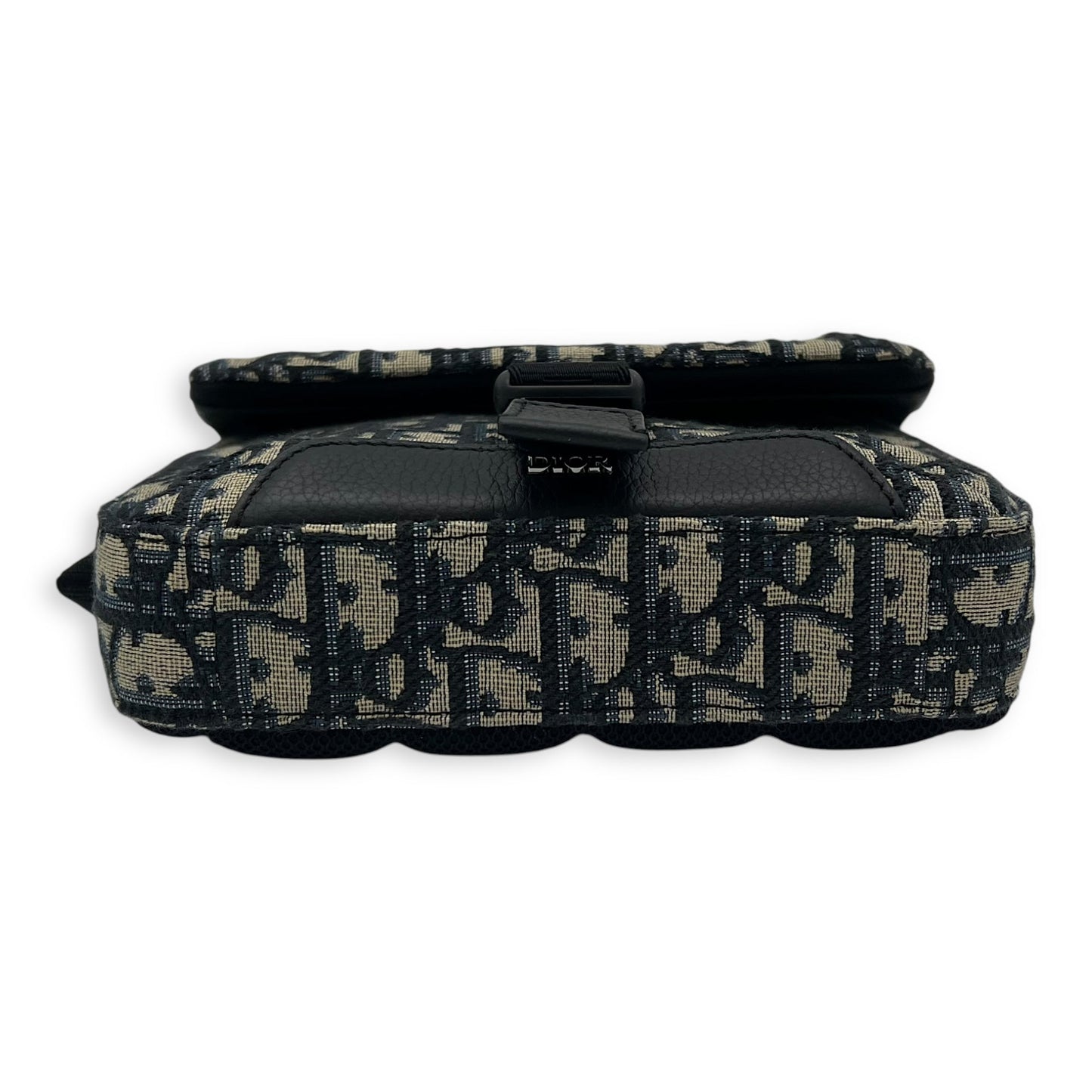 Oblique Blue Crossbody Bag in Jacquard, Silver hardware