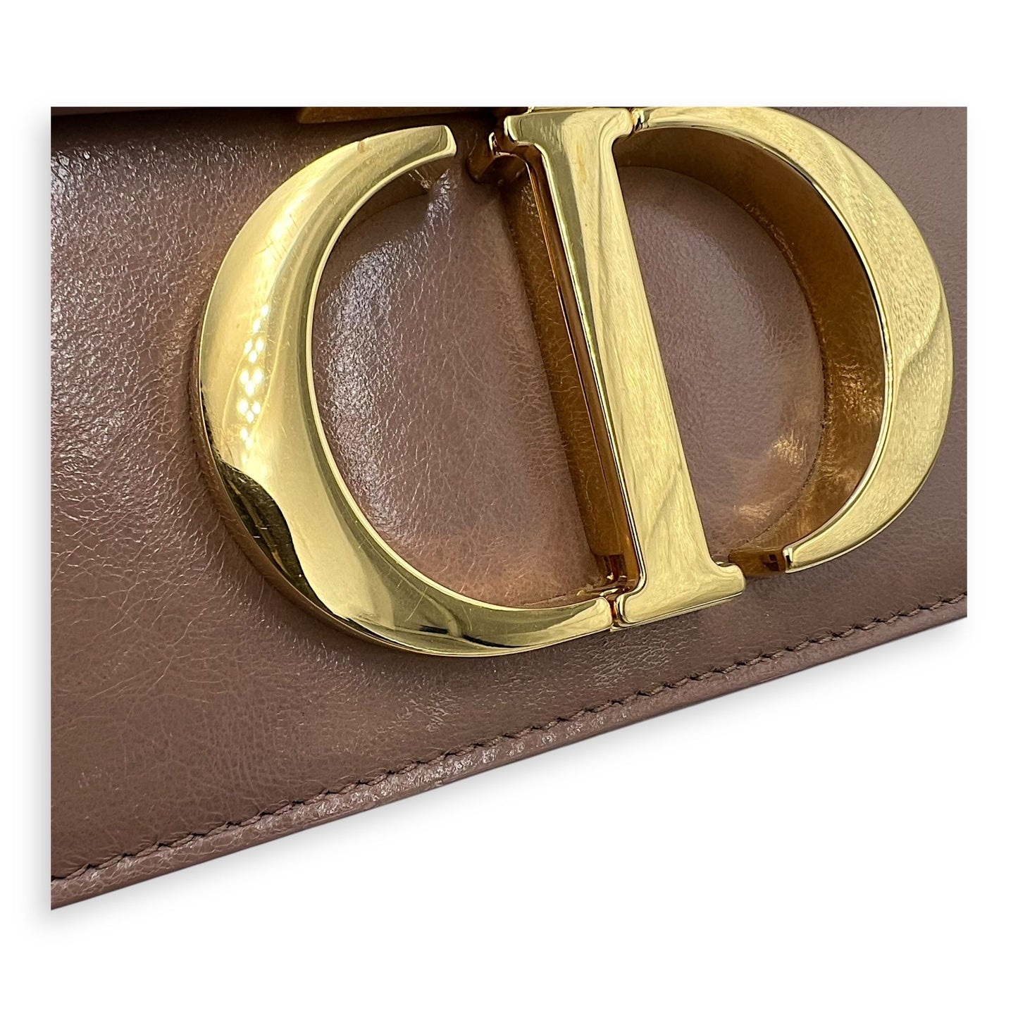 30 Montaigne Medium Shoulder bag in Calfskin, Gold Hardware