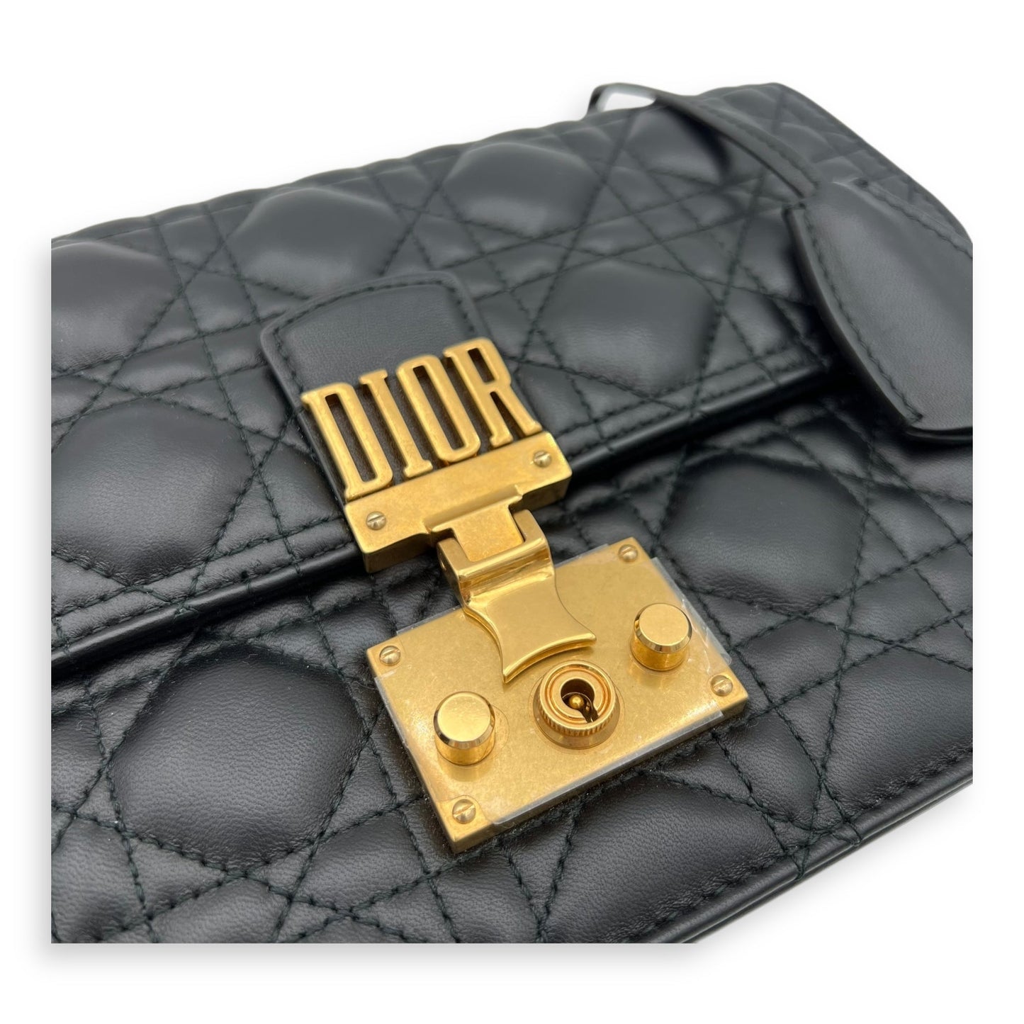 DiorAddict Shoulder Bag Black in Calfskin, Gold hardware