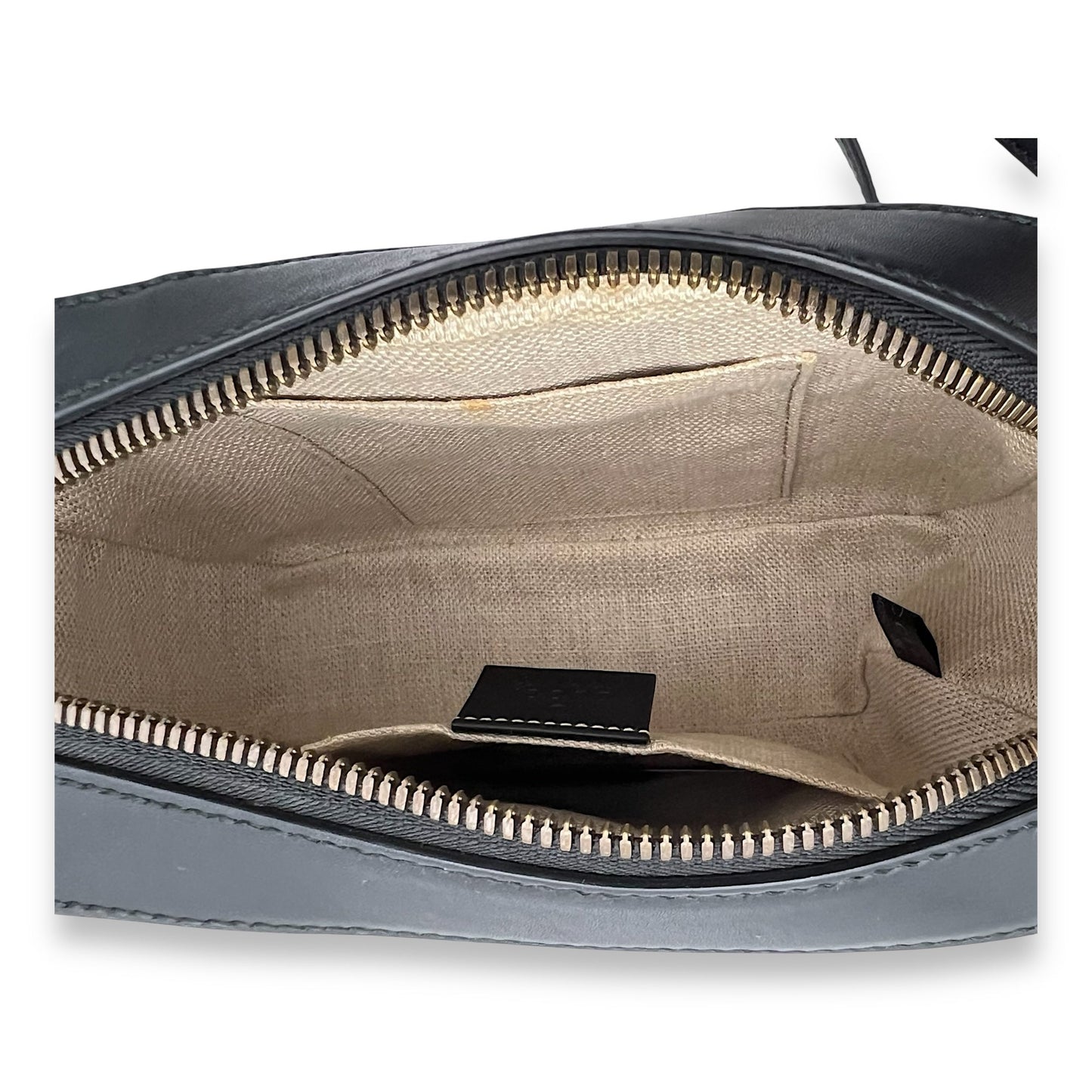 Bee Crossbody Bag Black in Calfskin, Gold hardware