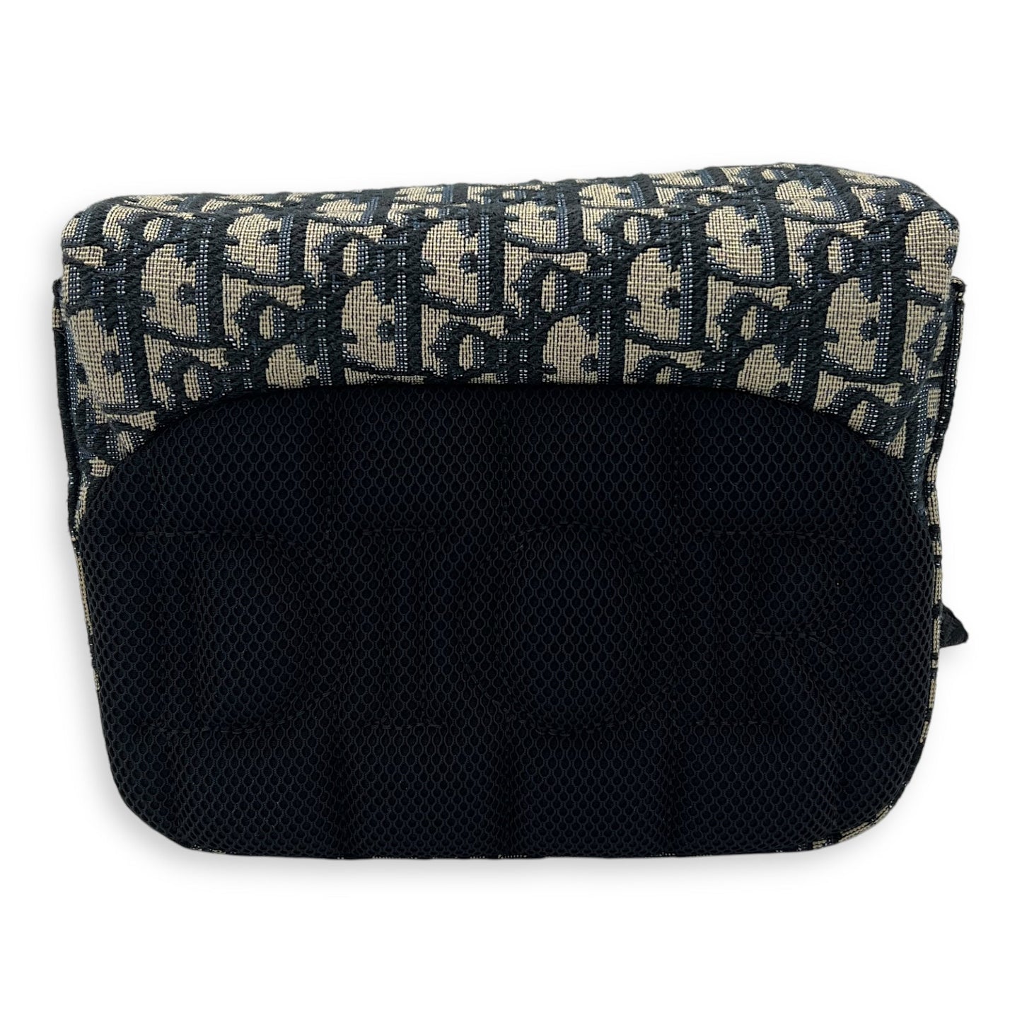 Oblique Blue Crossbody Bag in Jacquard, Silver hardware