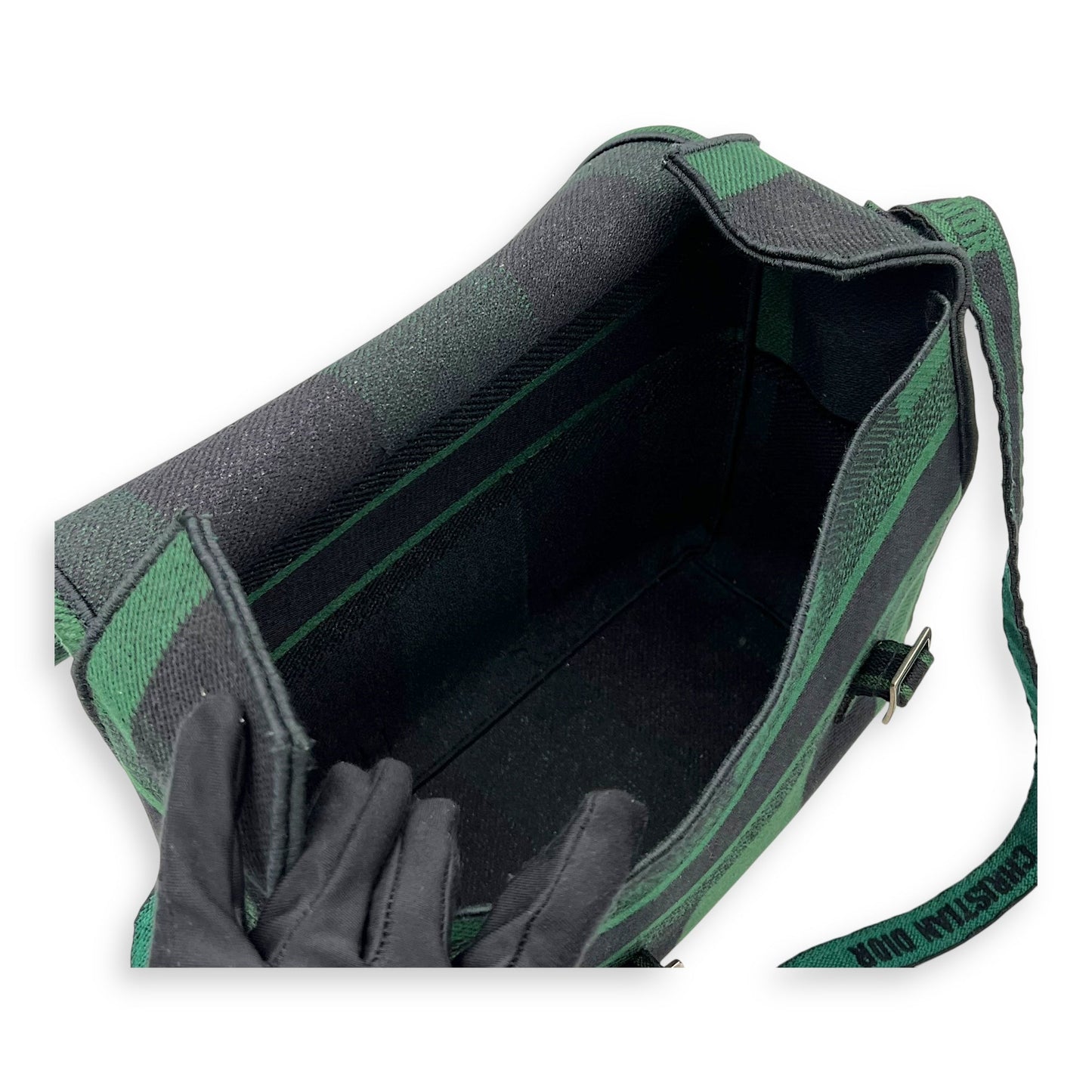 Camp Crossbody Bag Green in Canvas, Silver hardware