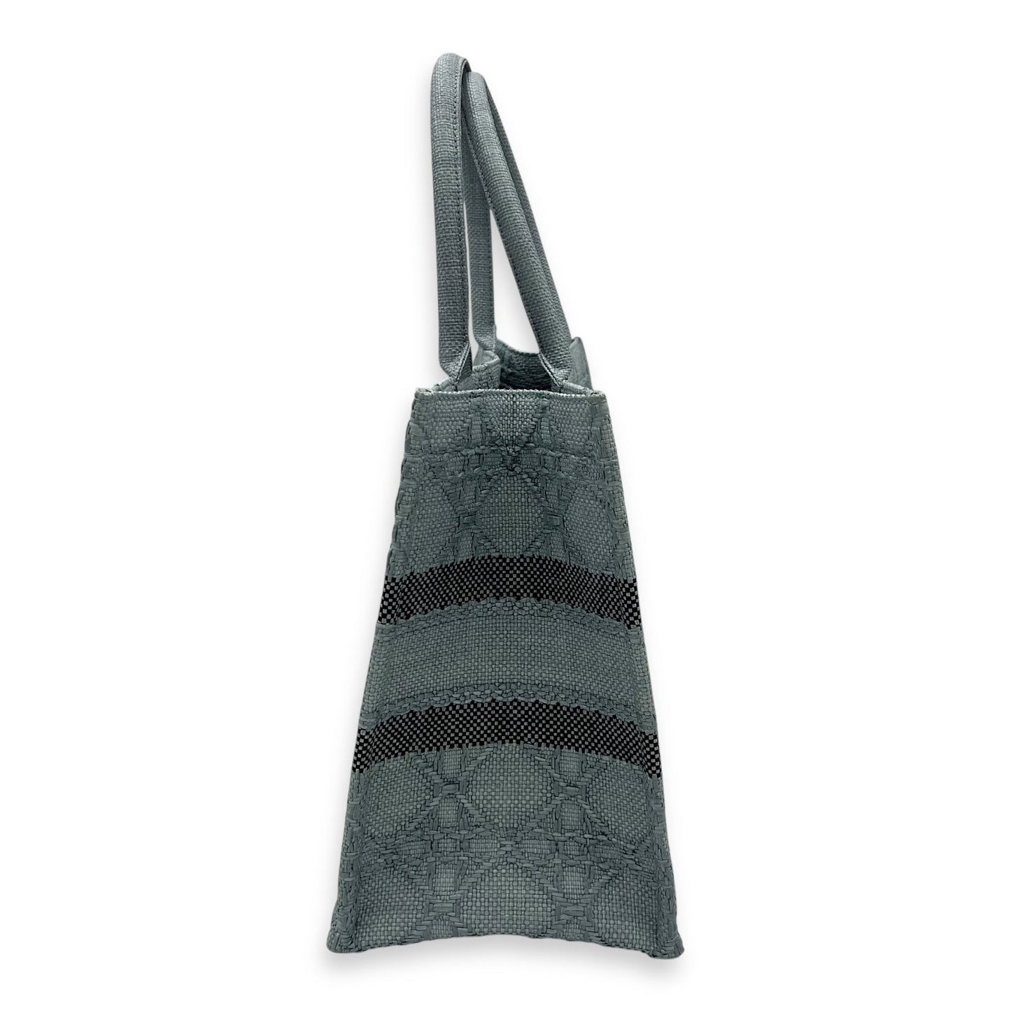 Book Tote Medium Blue Top Handle Bag in Raffia