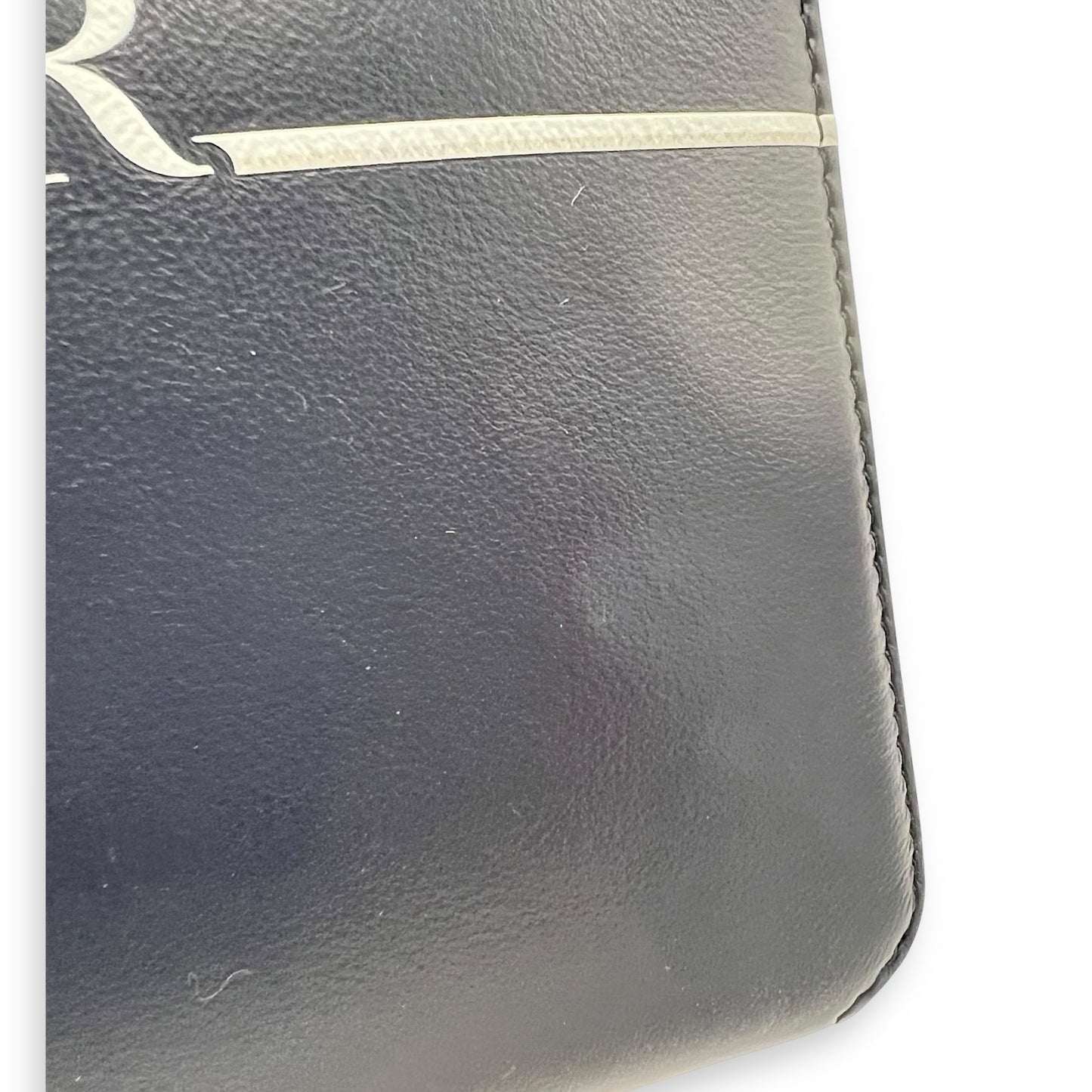 x Descente Double Zip Blue Crossbody Bag in Calfskin, Silver hardware