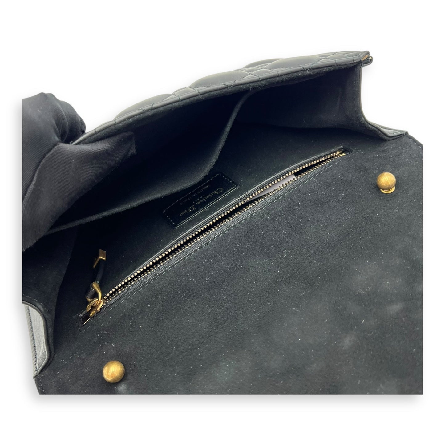 DiorAddict Shoulder Bag Black in Calfskin, Gold hardware