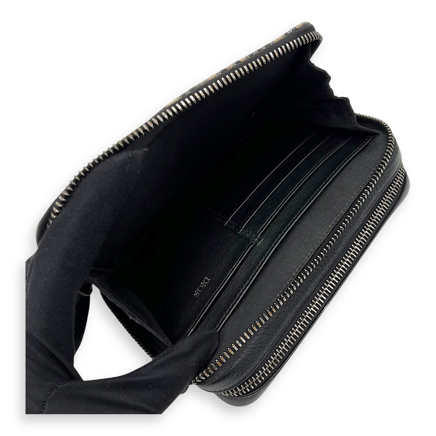 Zipped Pouch Oblique Blue Crossbody Bag in Jacquard, Silver hardware