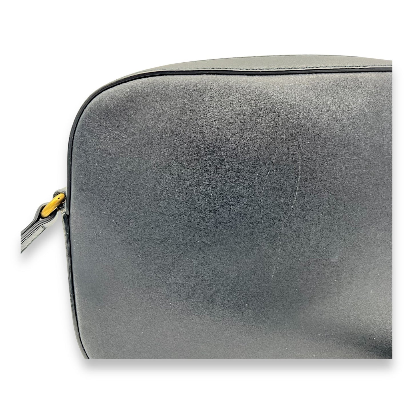 Bee Crossbody Bag Black in Calfskin, Gold hardware