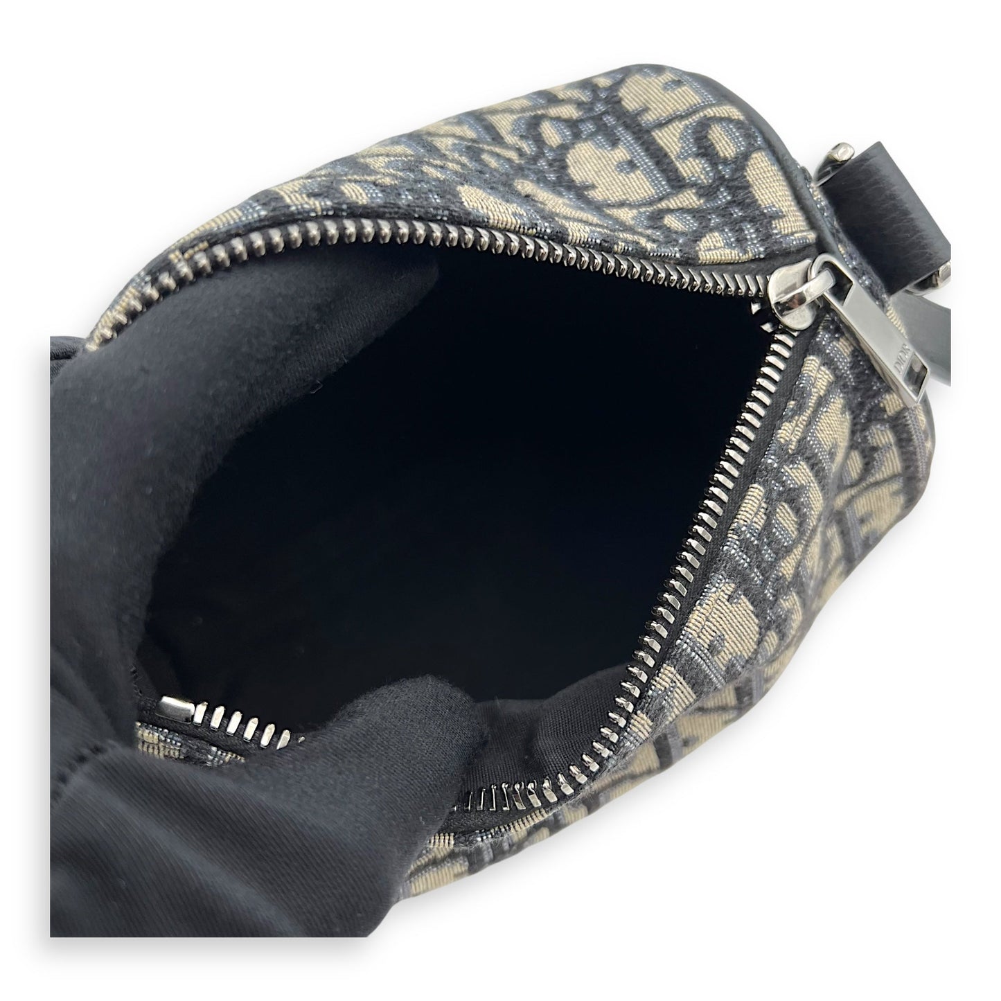 Roller Crossbody Bag Blue in Jacquard, Silver hardware