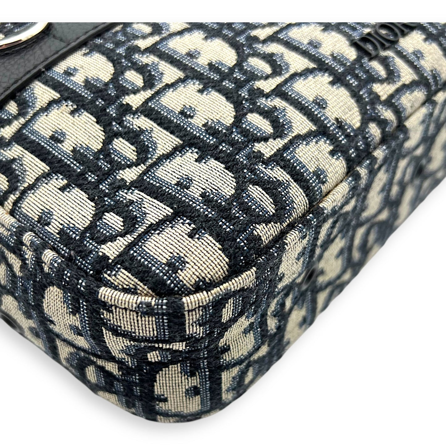 Safari Crossbody Bag Blue in Jacquard, Silver hardware