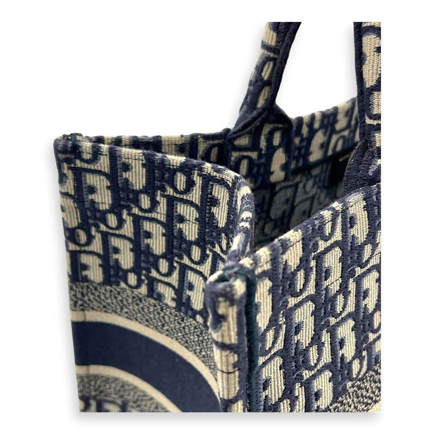 Book Tote Top Handle Bag Medium Blue in Jacquard