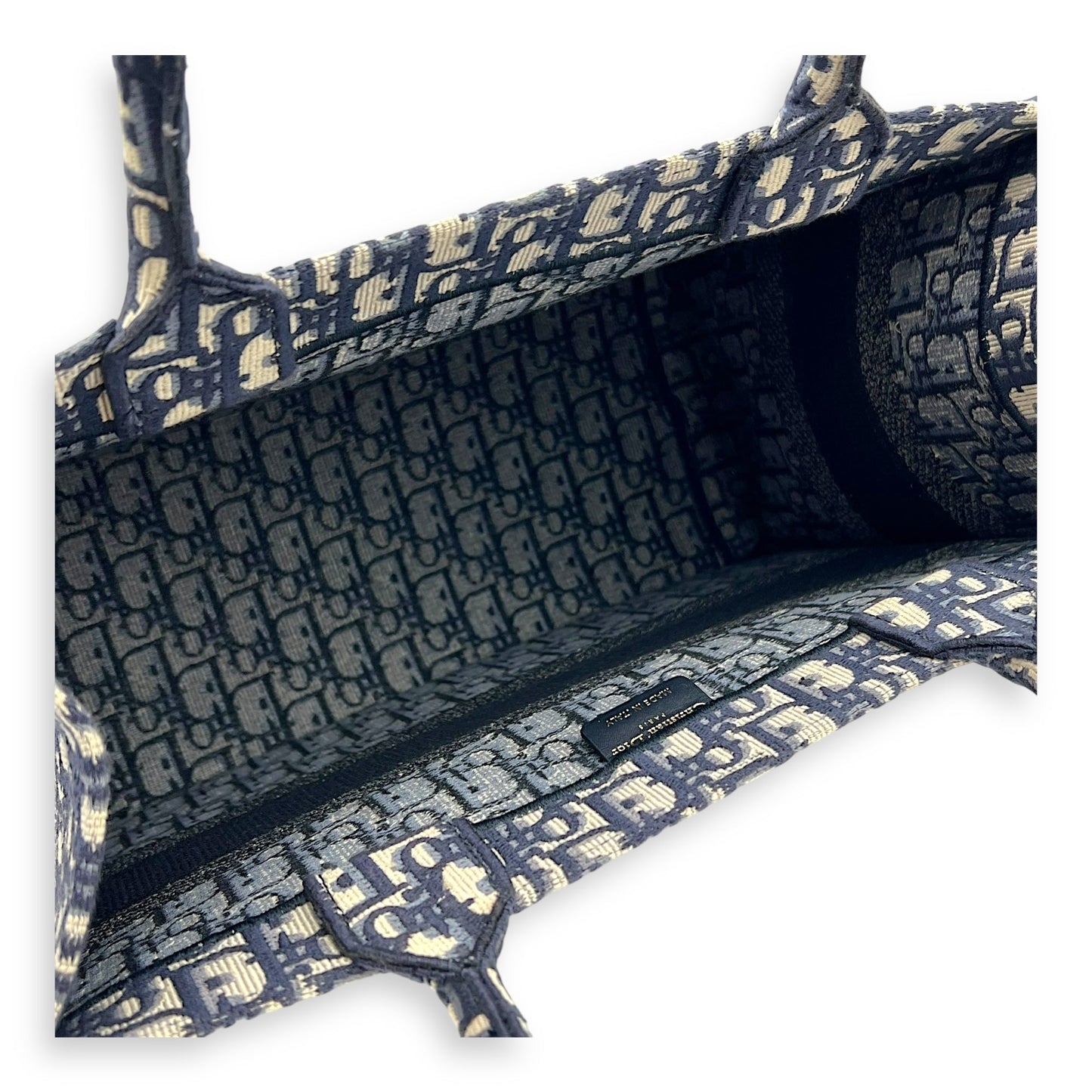 Book Tote Top Handle Bag Medium Blue in Jacquard