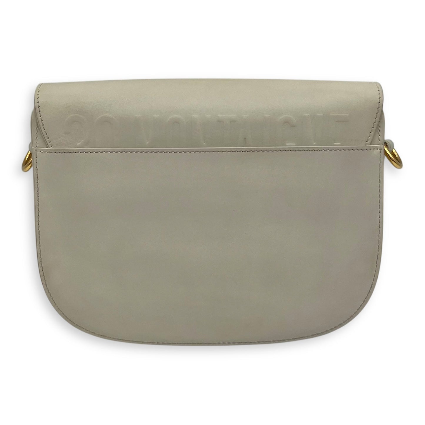 Bobby Medium White Crossbody Bag in Calfskin, Gold hardware