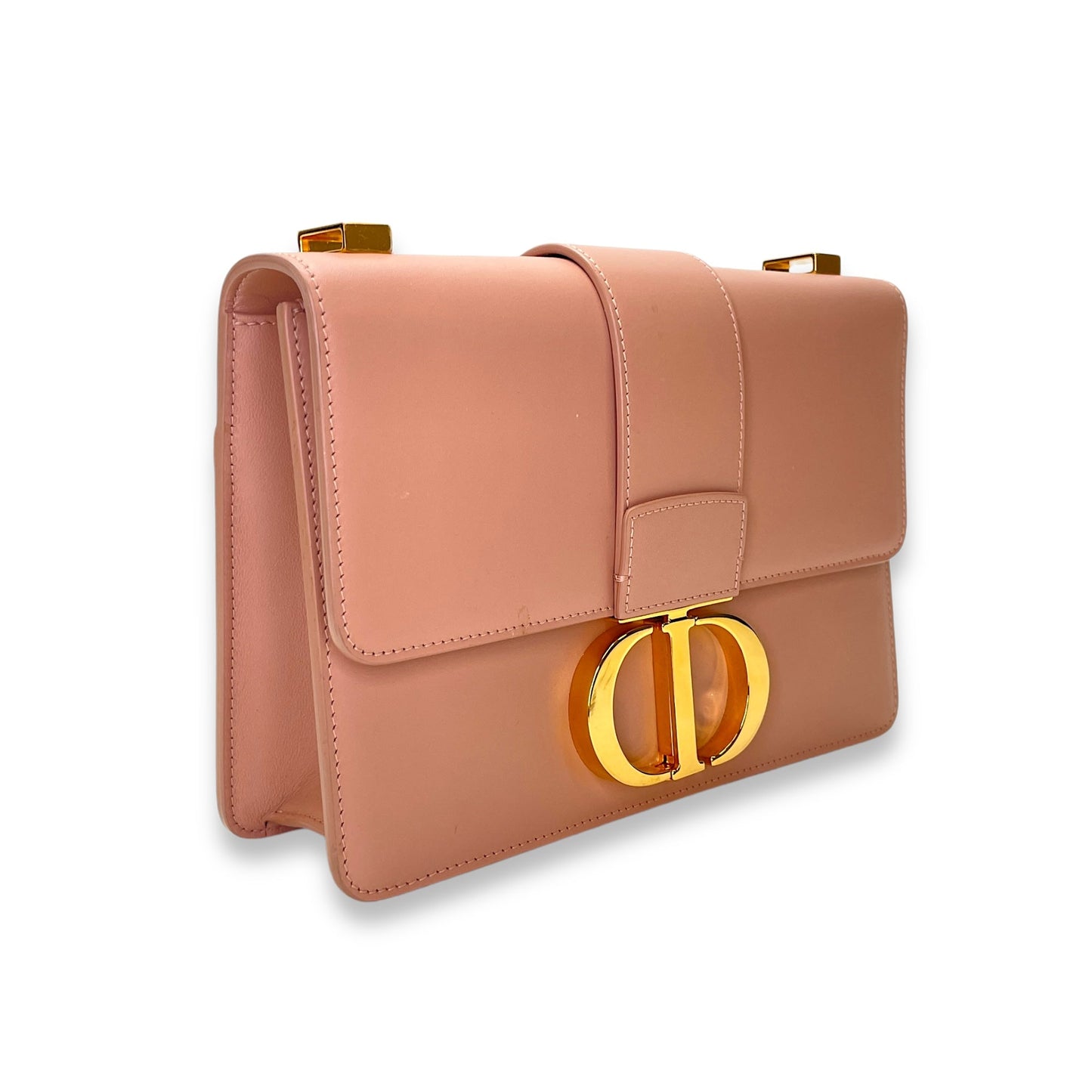 30 Montaigne Medium Pink Crossbody Bag in Calfskin, Gold hardware