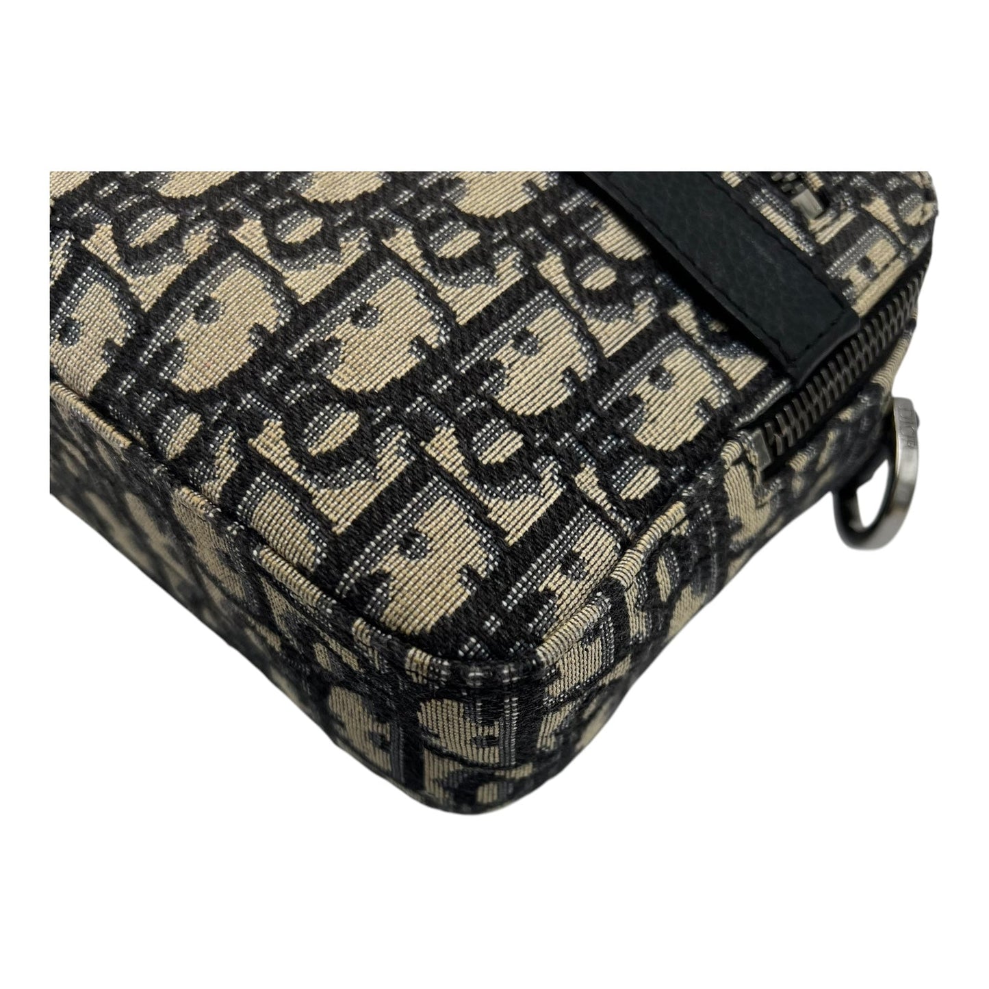 Safari Crossbody Bag Blue in Jacquard, Silver hardware
