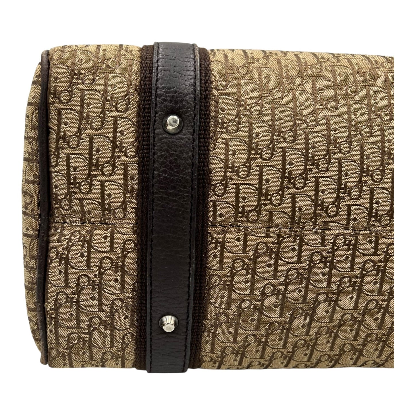 Trotteur Shoulder Bag Brown in Canvas, Silver hardware