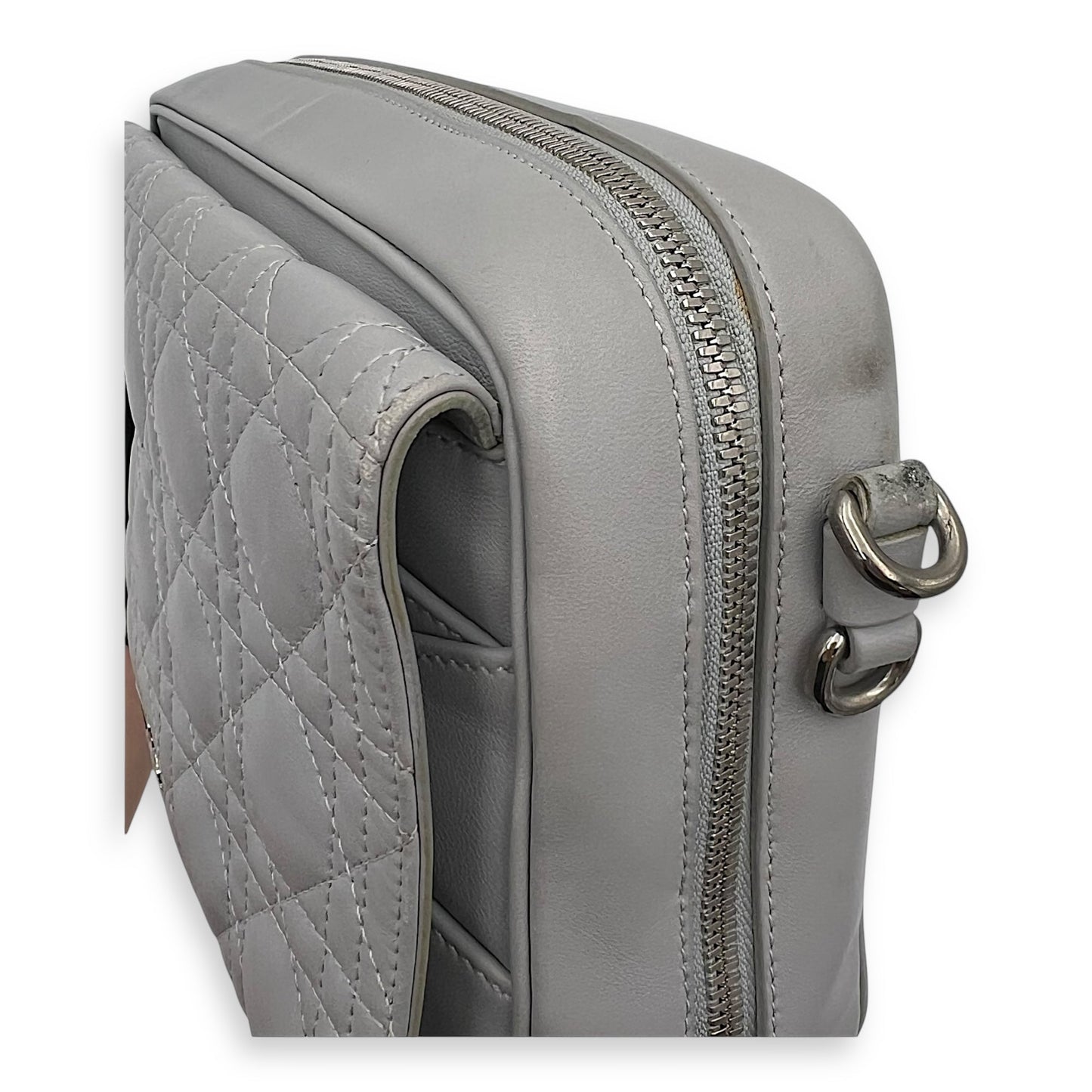 Stardust Crossbody Bag Grey in Lambskin, Silver hardware
