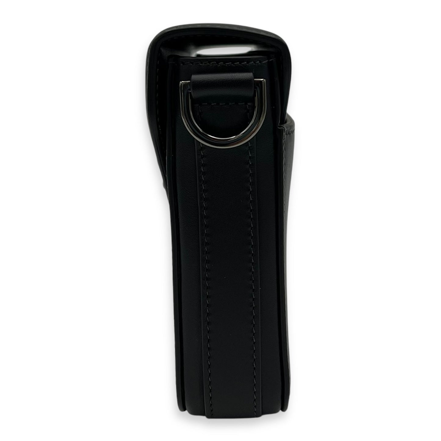 Lock Shoulder Bag Black in Calfskin, Silver hardware