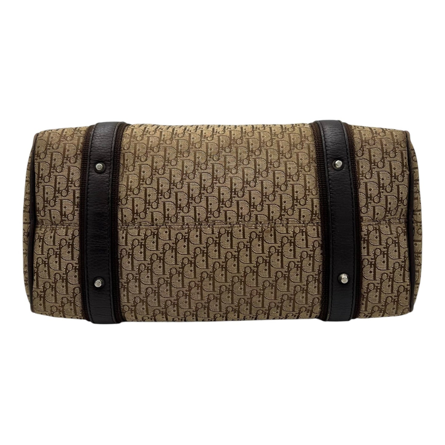 Trotteur Shoulder Bag Brown in Canvas, Silver hardware