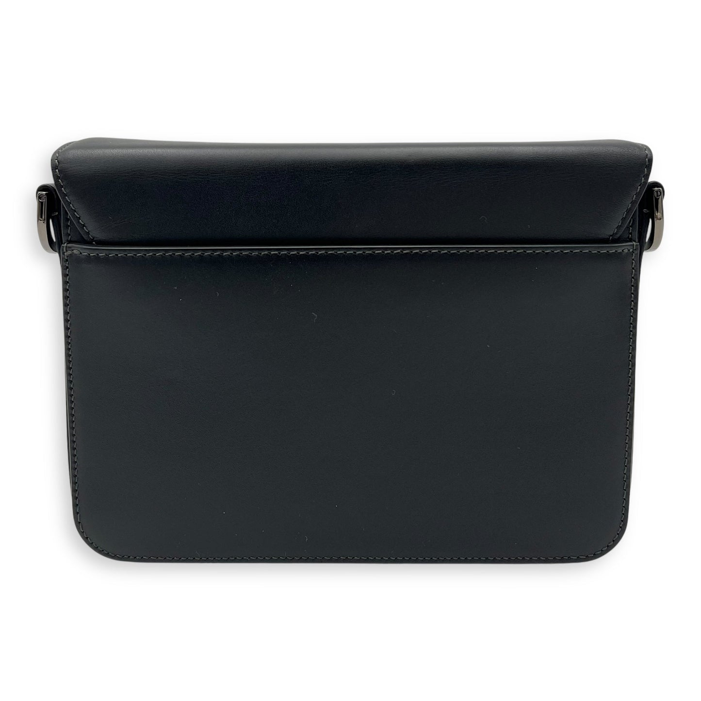 Lock Shoulder Bag Black in Calfskin, Silver hardware