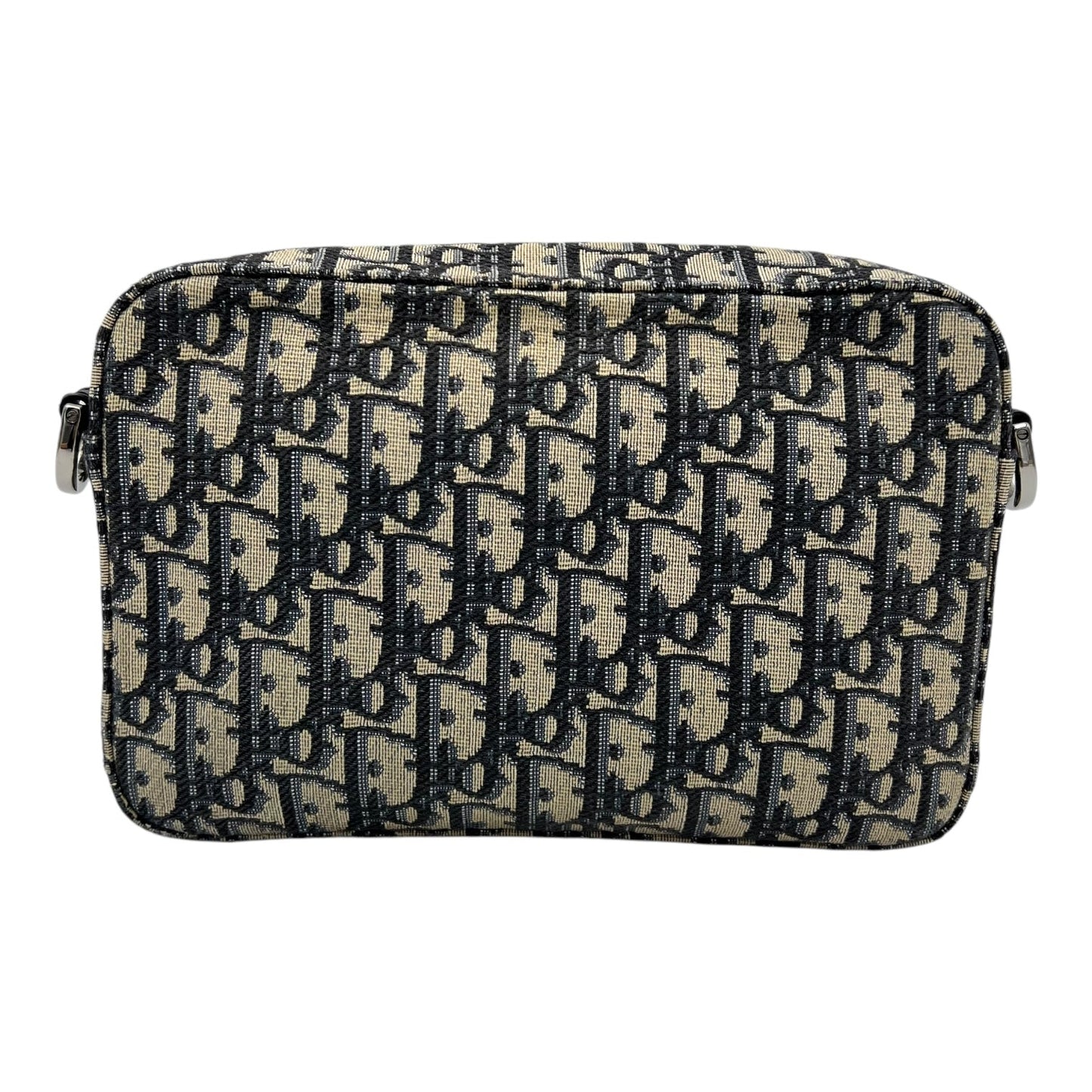 Safari Crossbody Bag Blue in Jacquard, Silver hardware