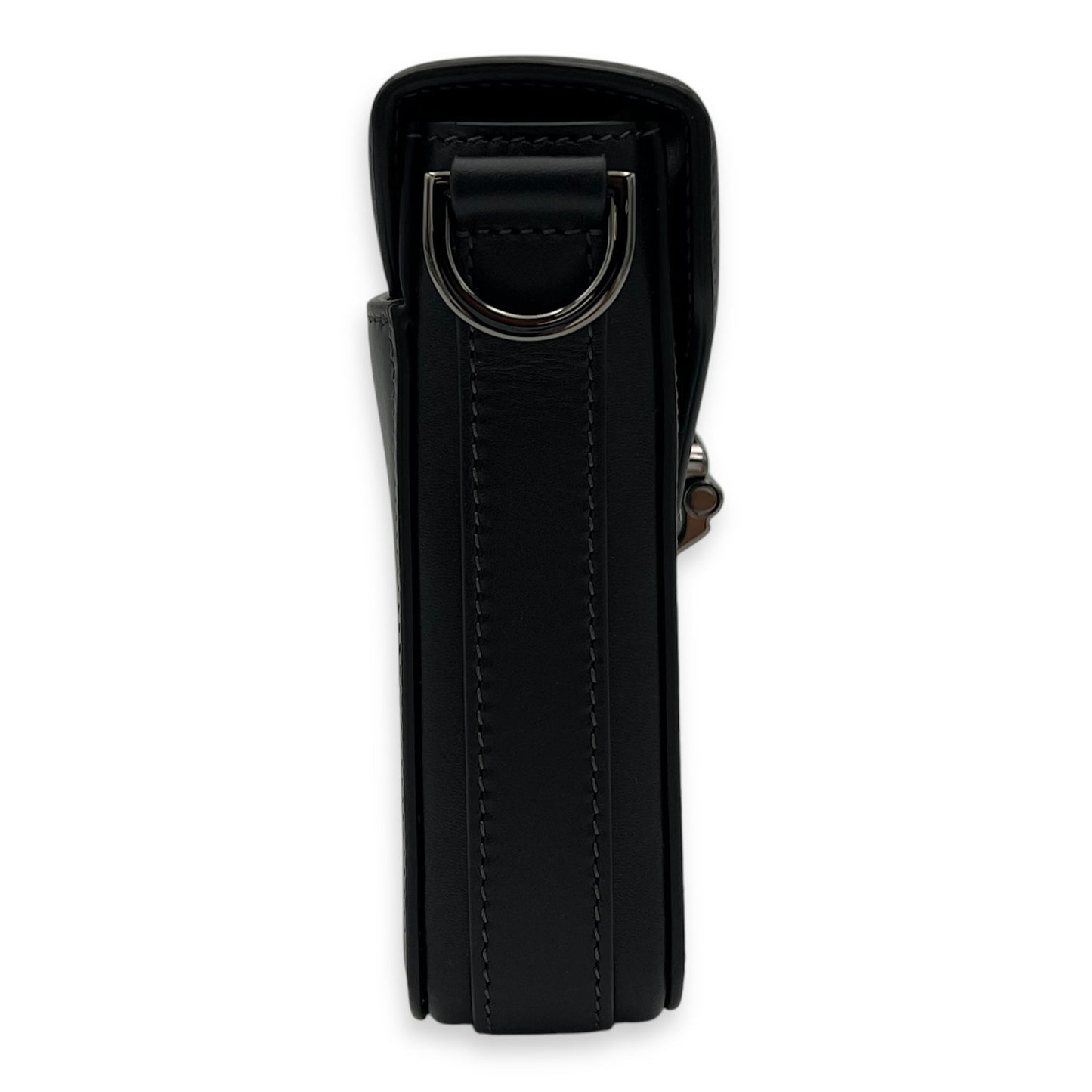 Lock Shoulder Bag Black in Calfskin, Silver hardware