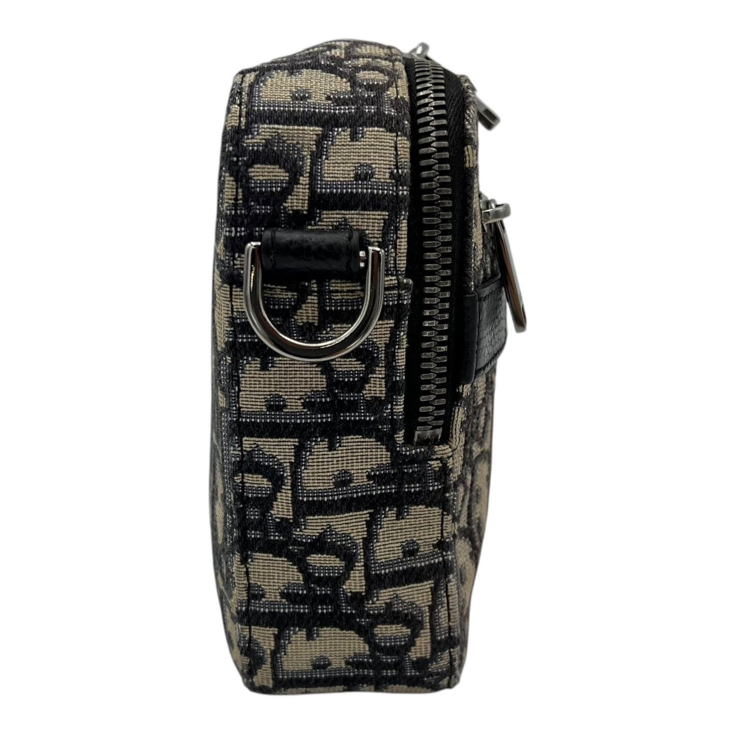 Safari Crossbody Bag Blue in Jacquard, Silver hardware