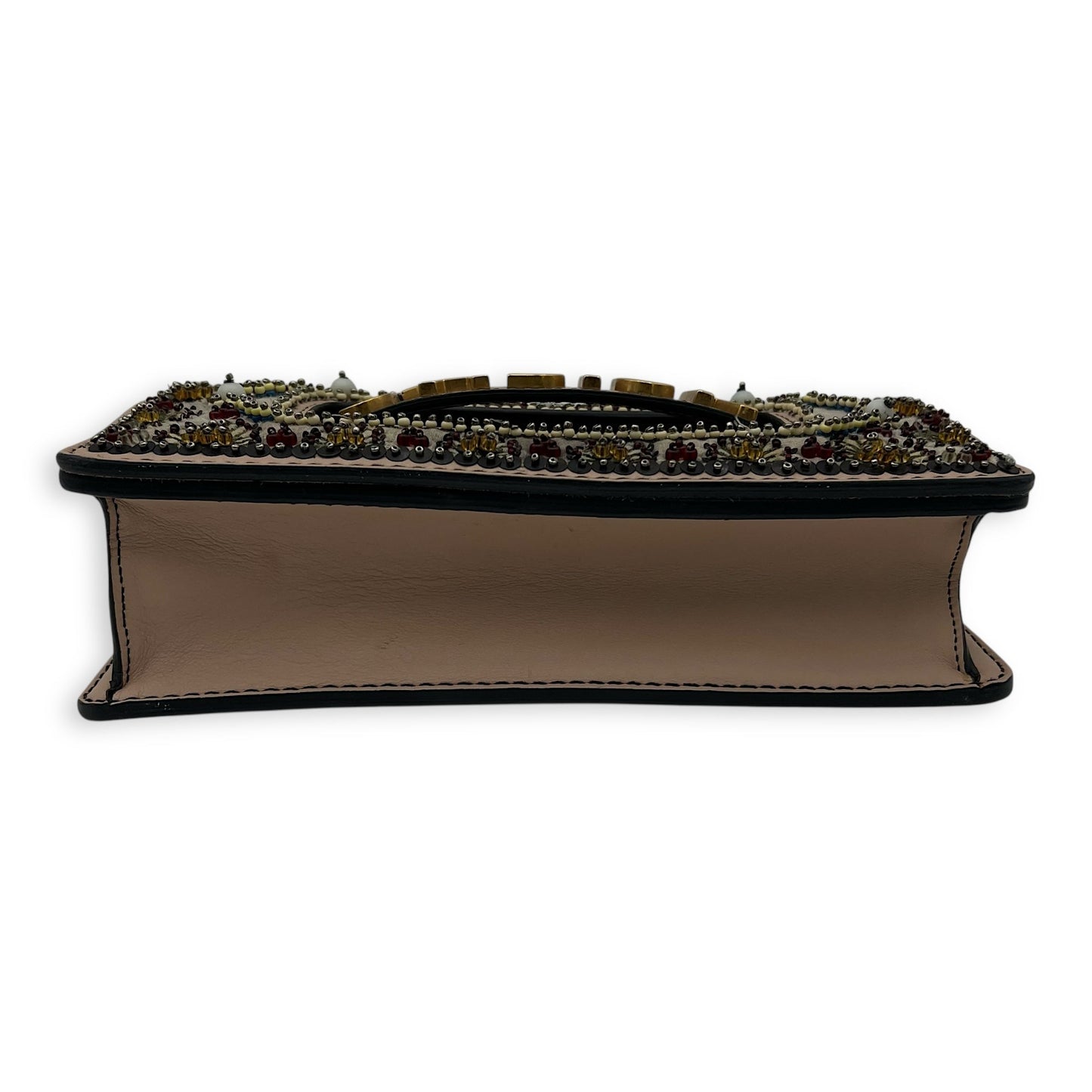J'adior Shoulder Bag Pink in Calfskin, Gold hardware