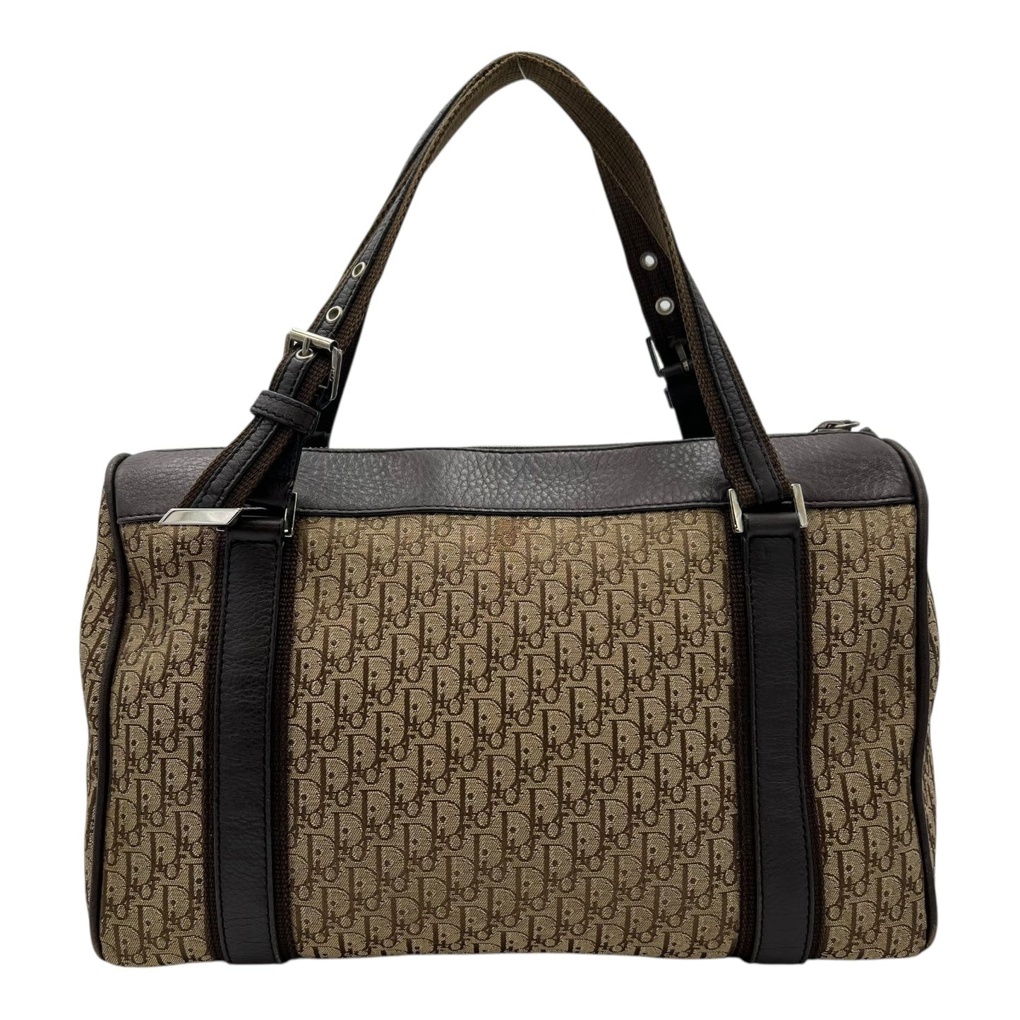 Trotteur Shoulder Bag Brown in Canvas, Silver hardware
