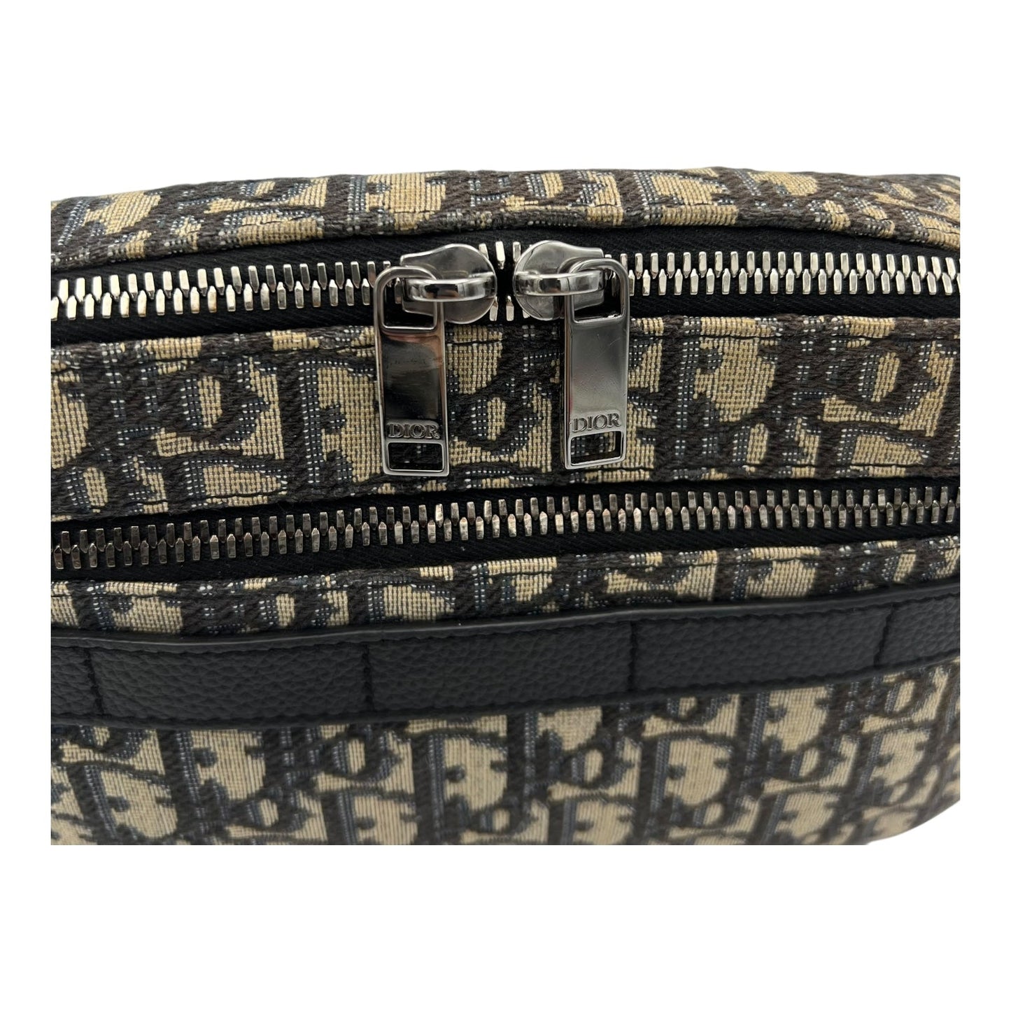 Safari Crossbody Bag Blue in Jacquard, Silver hardware