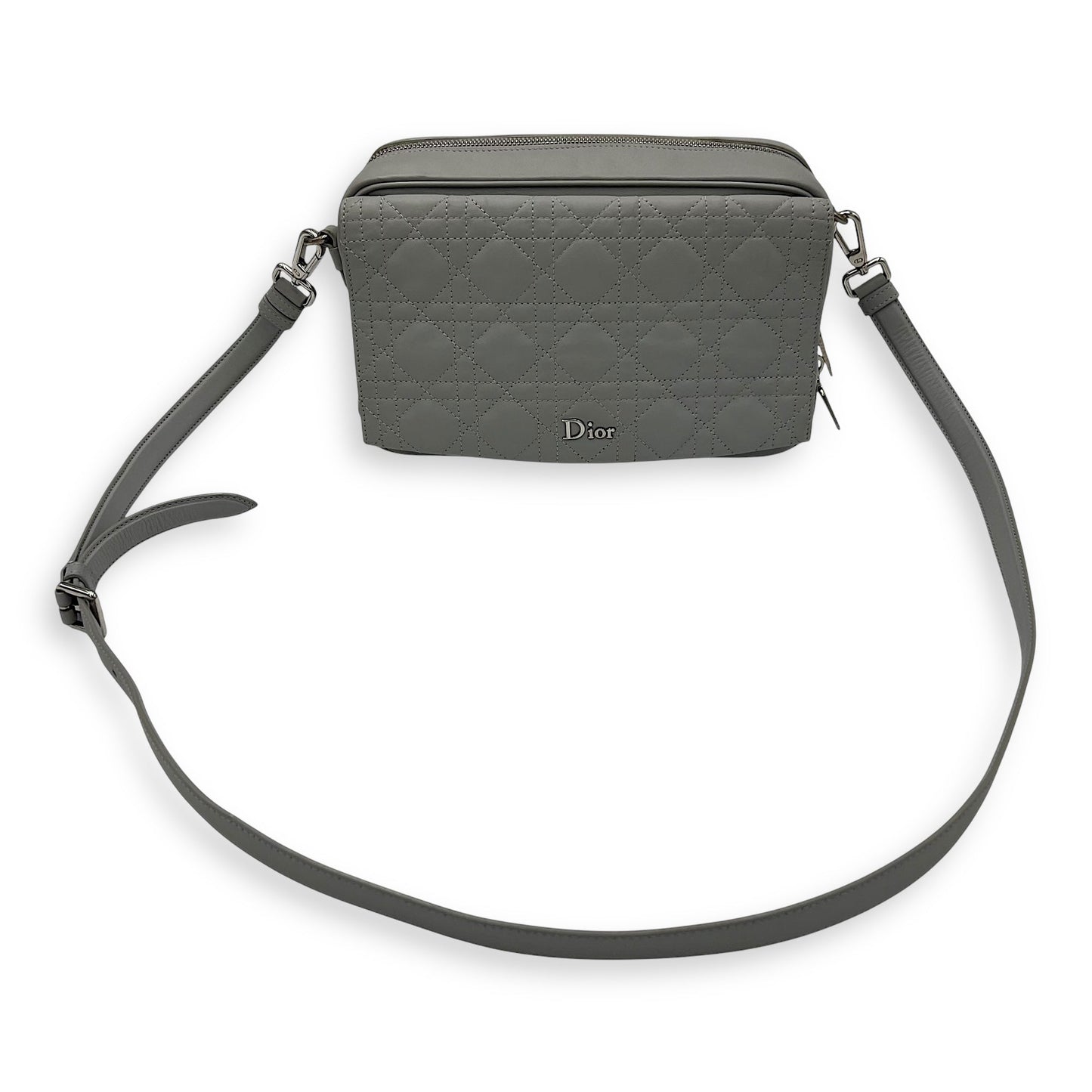 Stardust Crossbody Bag Grey in Lambskin, Silver hardware