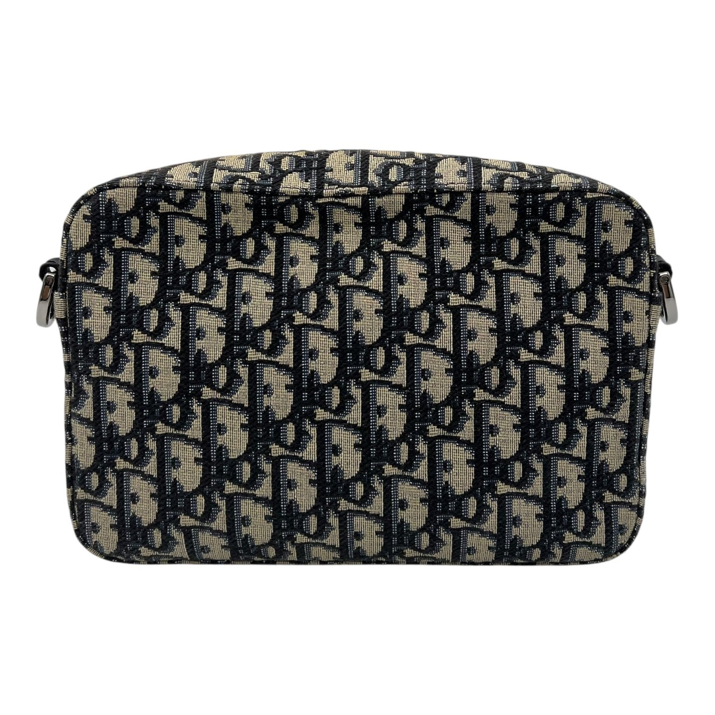 Safari Crossbody Bag Blue in Jacquard, Silver hardware