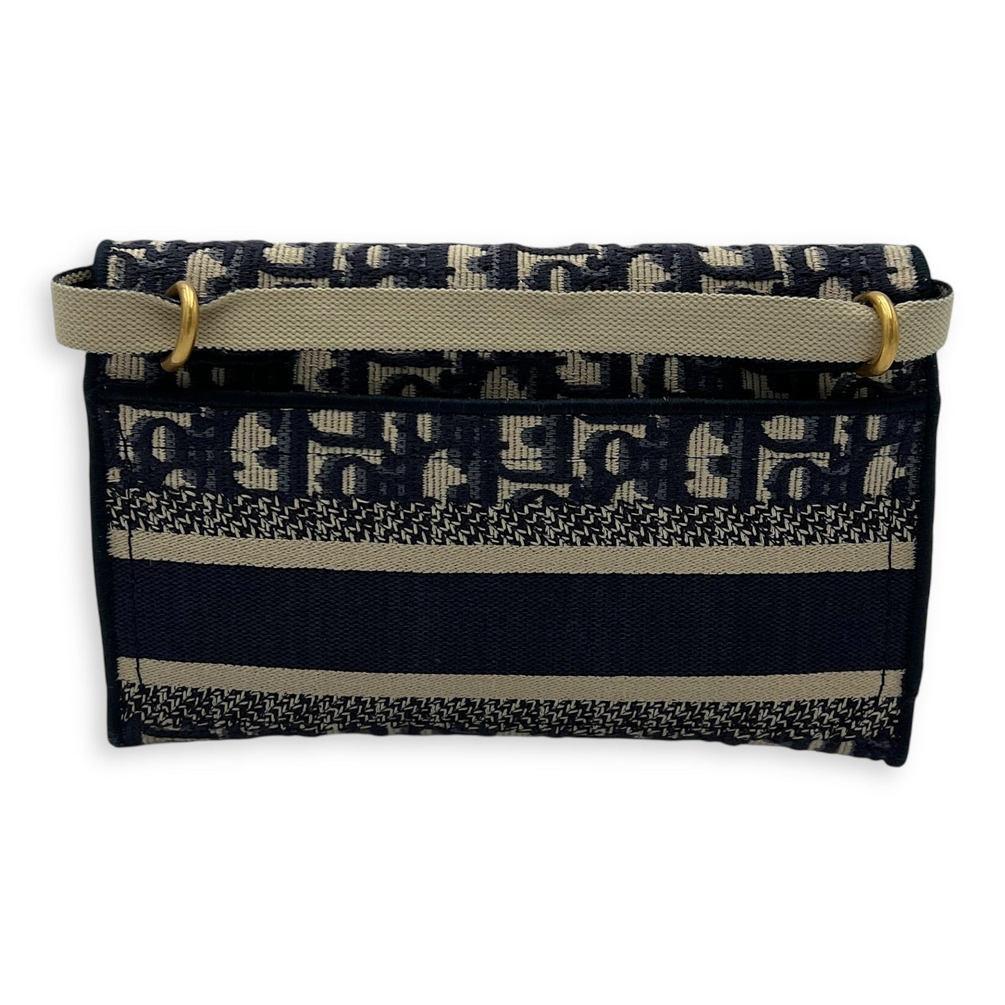 Saddle Shoulder Bag Blue in Jacquard, Gold hardware