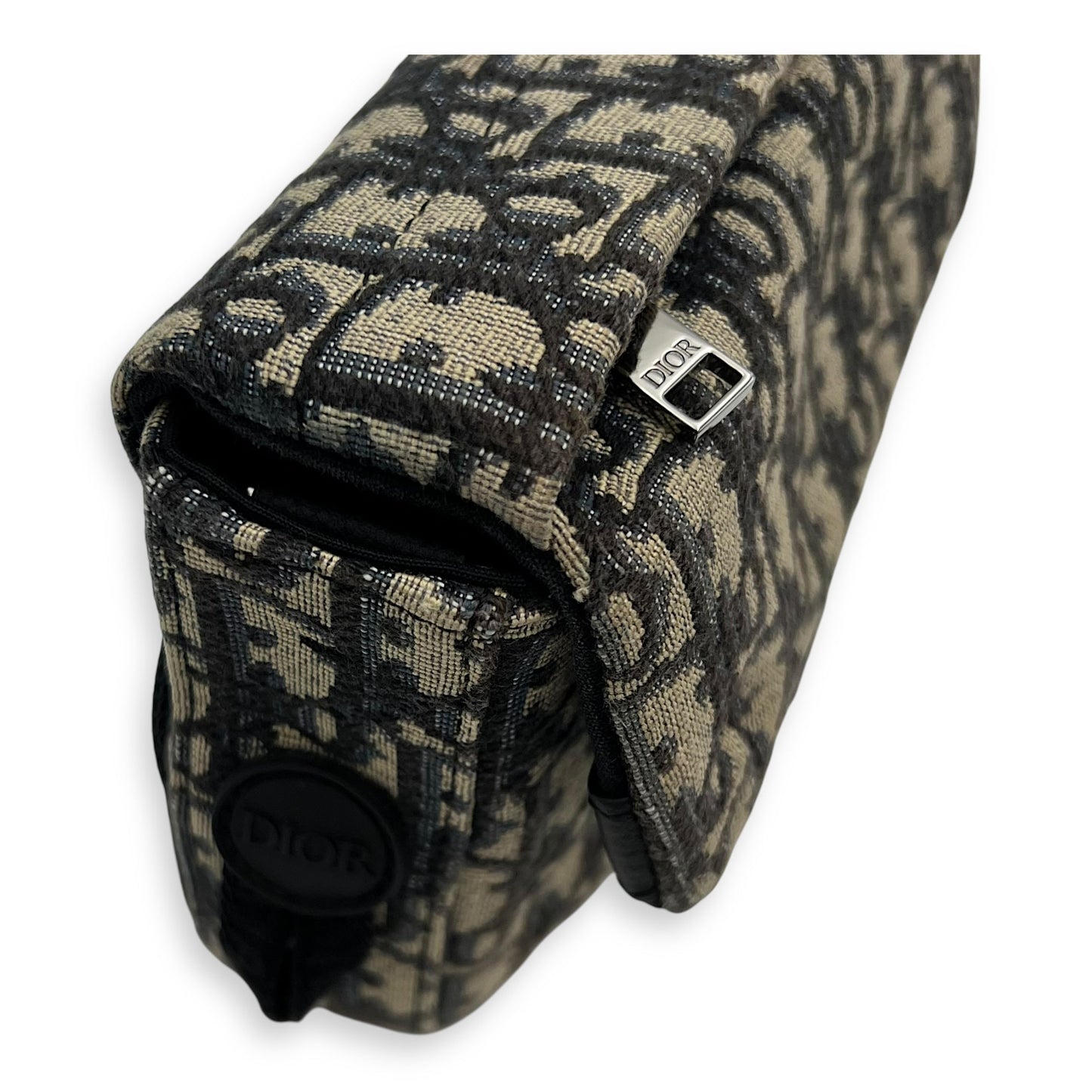 Oblique Blue Crossbody Bag in Jacquard, Silver hardware