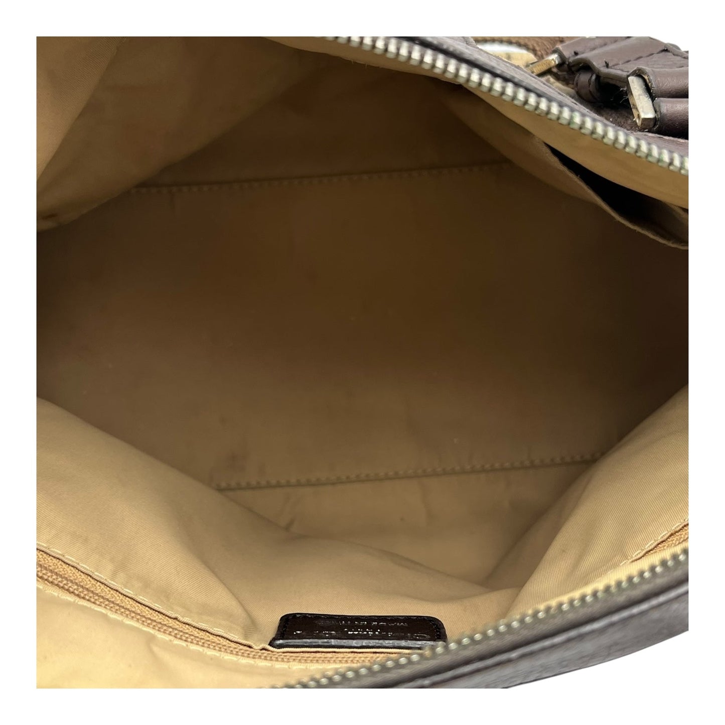Trotteur Shoulder Bag Brown in Canvas, Silver hardware